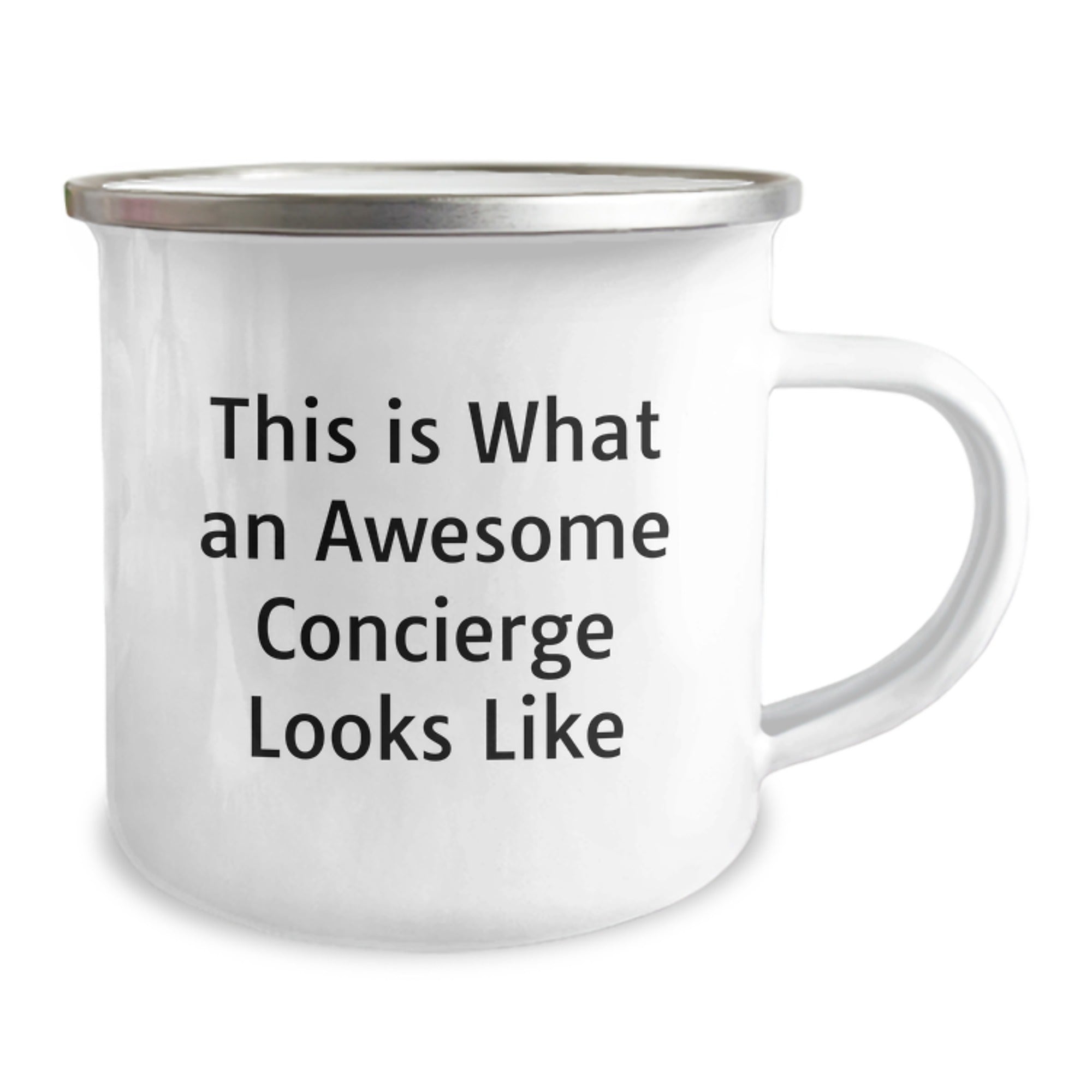 Concierge Camping Mug Gifts from Friends to Awesome Concierge Graduation Unique Gifts, Funny Quote, 12 oz Stainless Steel Enamel Finish - Image 2