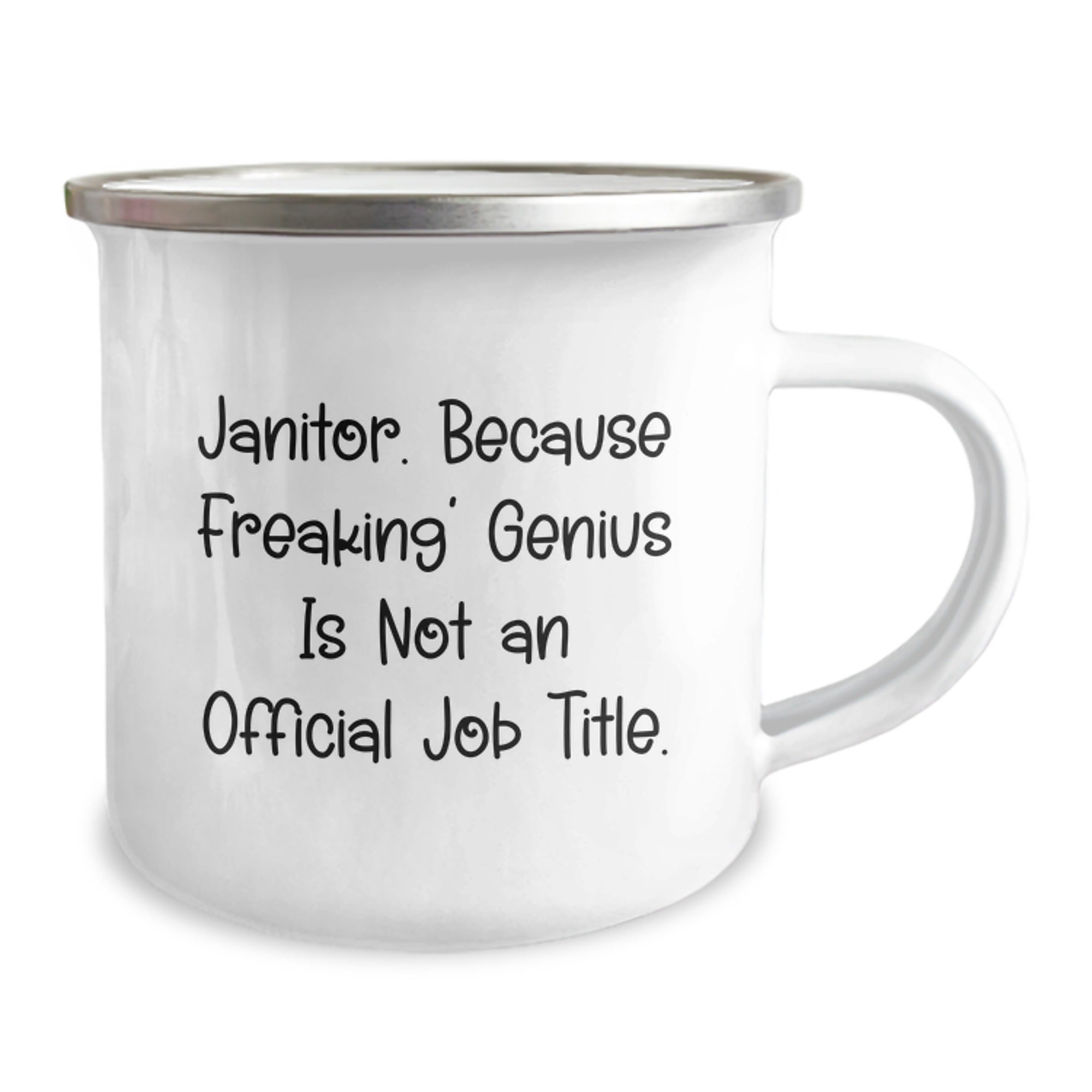 Funny Janitor Gifts for Men, Unique Camping Mug, 'Janitor Because Freaking genius Is Not An Official Job Title' - Gifts from Friends to Family - Image 2