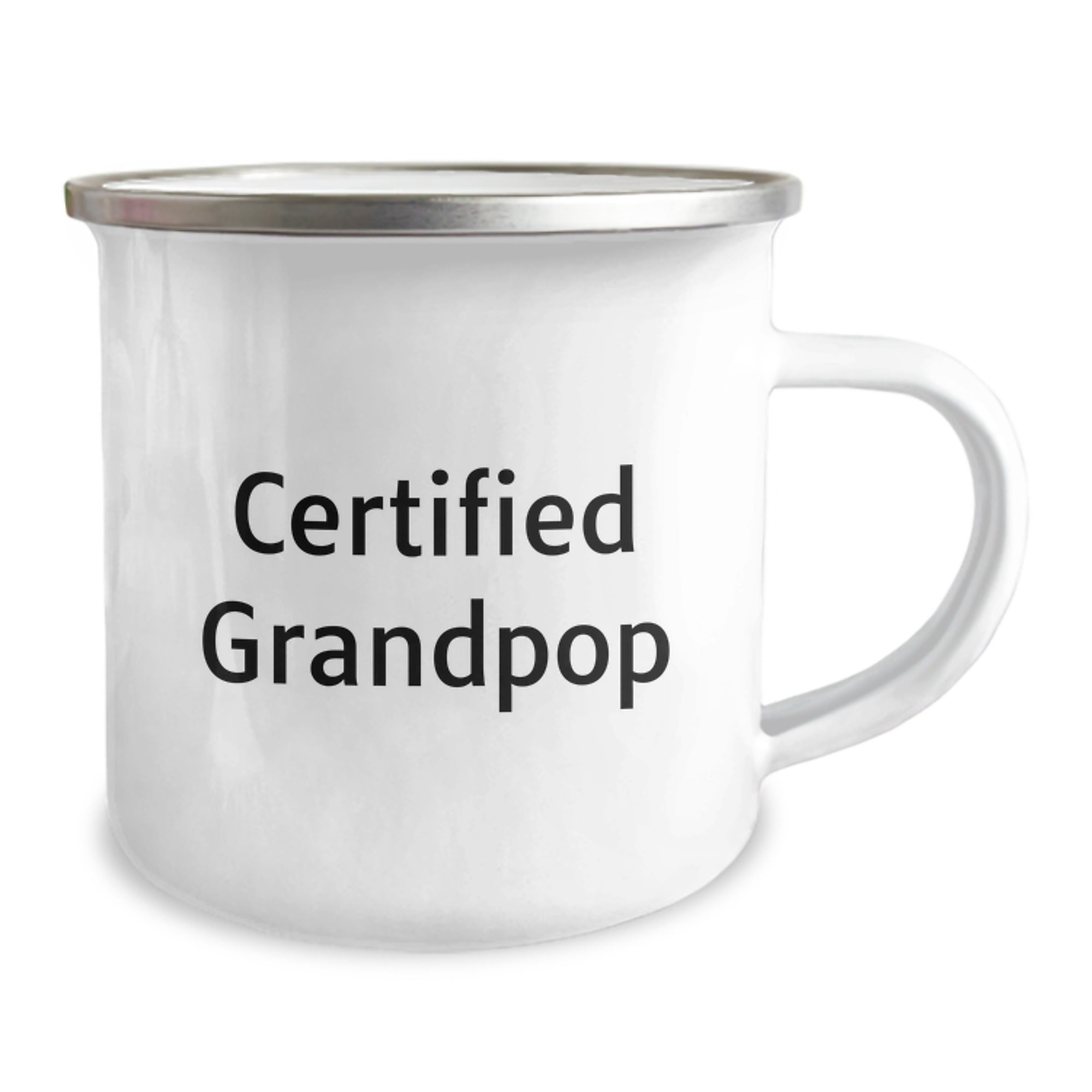 Funny Grandpop Gifts from Men to Grandpop for Camping Graduation Mug, 'Certified Grandpop' Quote, 12 oz Stainless Steel with Enamel Finish, Perfect for Family and Friends - Image 2