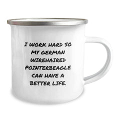 German Wirehaired Pointer Dog Lover's Camping Mug - Valentine's Unique Gifts from Men for German Wirehaired Pointer Dog Owners - Inspirational Coffee Mug for Camping Enthusiasts - Image 2