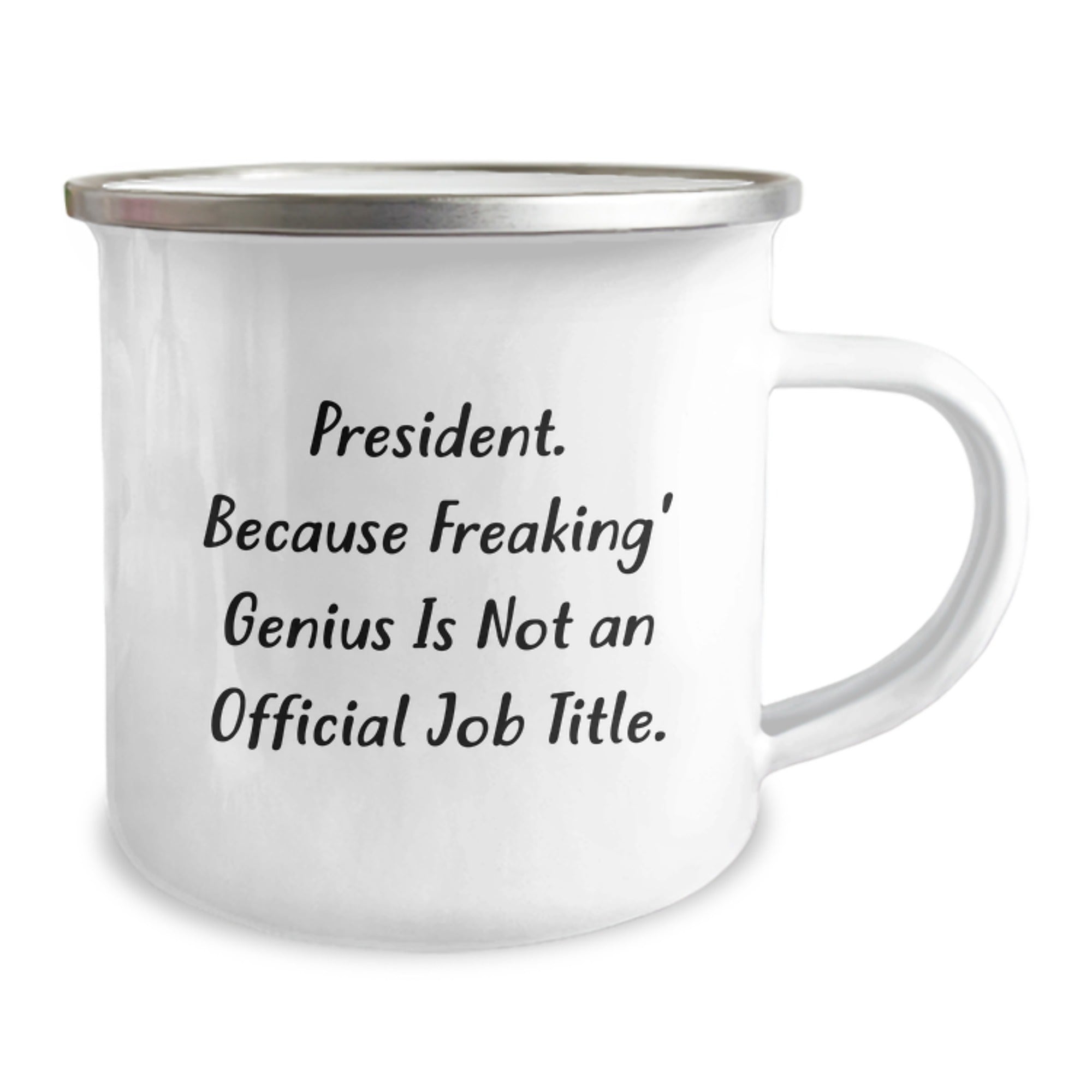President Gifts for Men Unique Christmas Funny Mugs - Because Freaking genius Is Not Official Job Title - President Camping Mug Gifts from Friends - Image 2