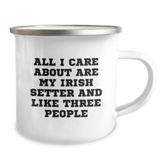 Funny Irish Setter Dog Lover Gifts from Men to Friends for Valentine's Unique Irish Setter Dog Camping Mug - Image 2