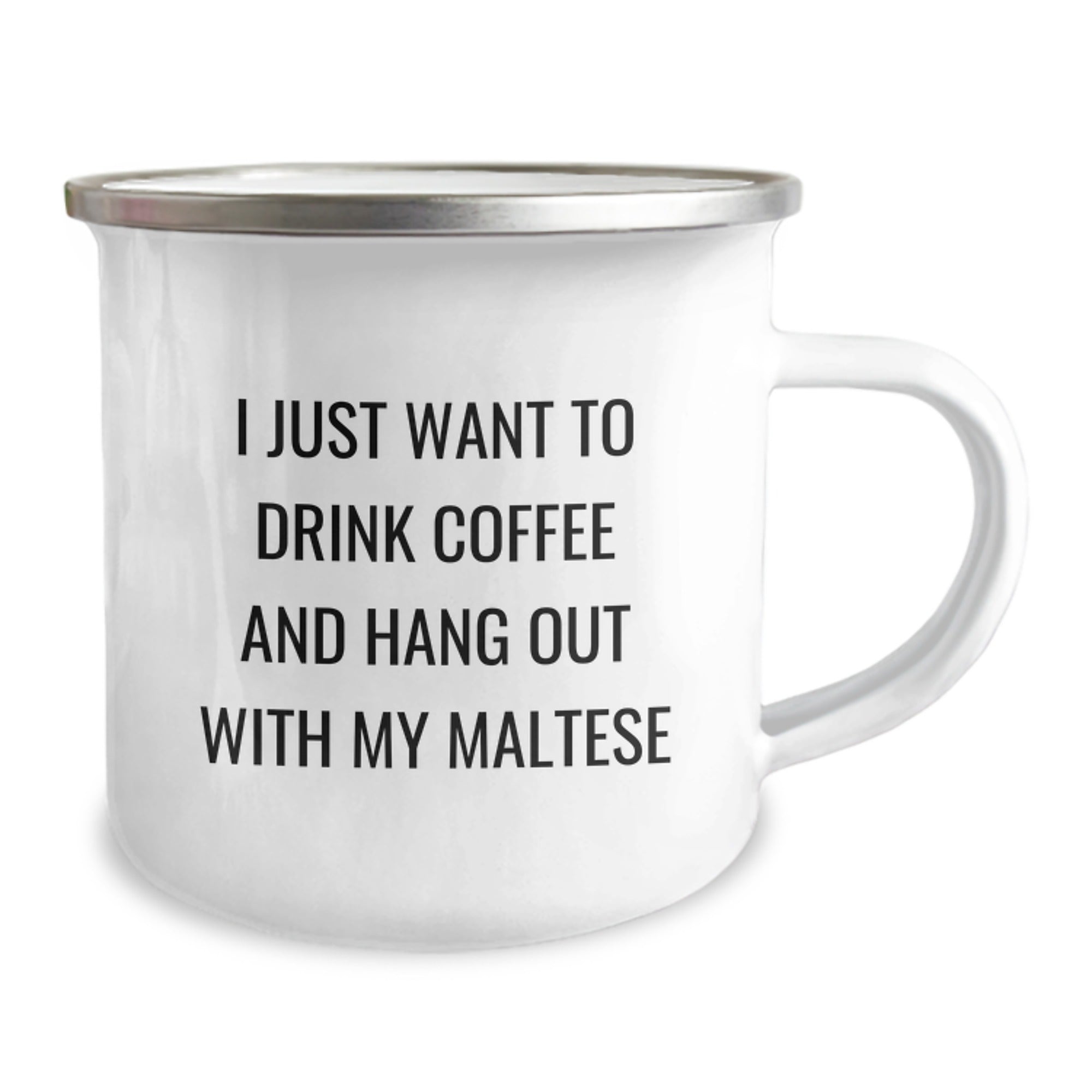 Gifts from Friends for Maltese Dog Lovers - I Just Want To Drink Coffee And Hang Out With My Maltese, Funny Camping Mug, Birthday Unique Gifts - Image 2