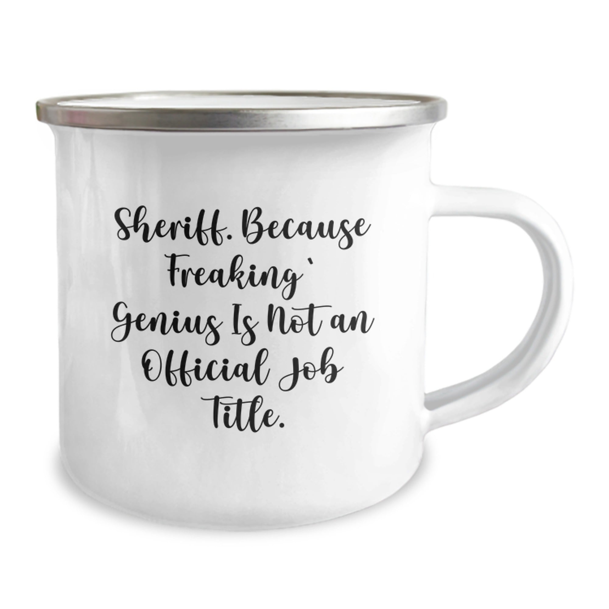 Funny Sheriff Gifts for Men, Sheriff Camping Mug with 'Sheriff. Because Freaking' genius Is Not An Official Job Title.' - Unique Christmas Unique Gifts from Friends - Image 2