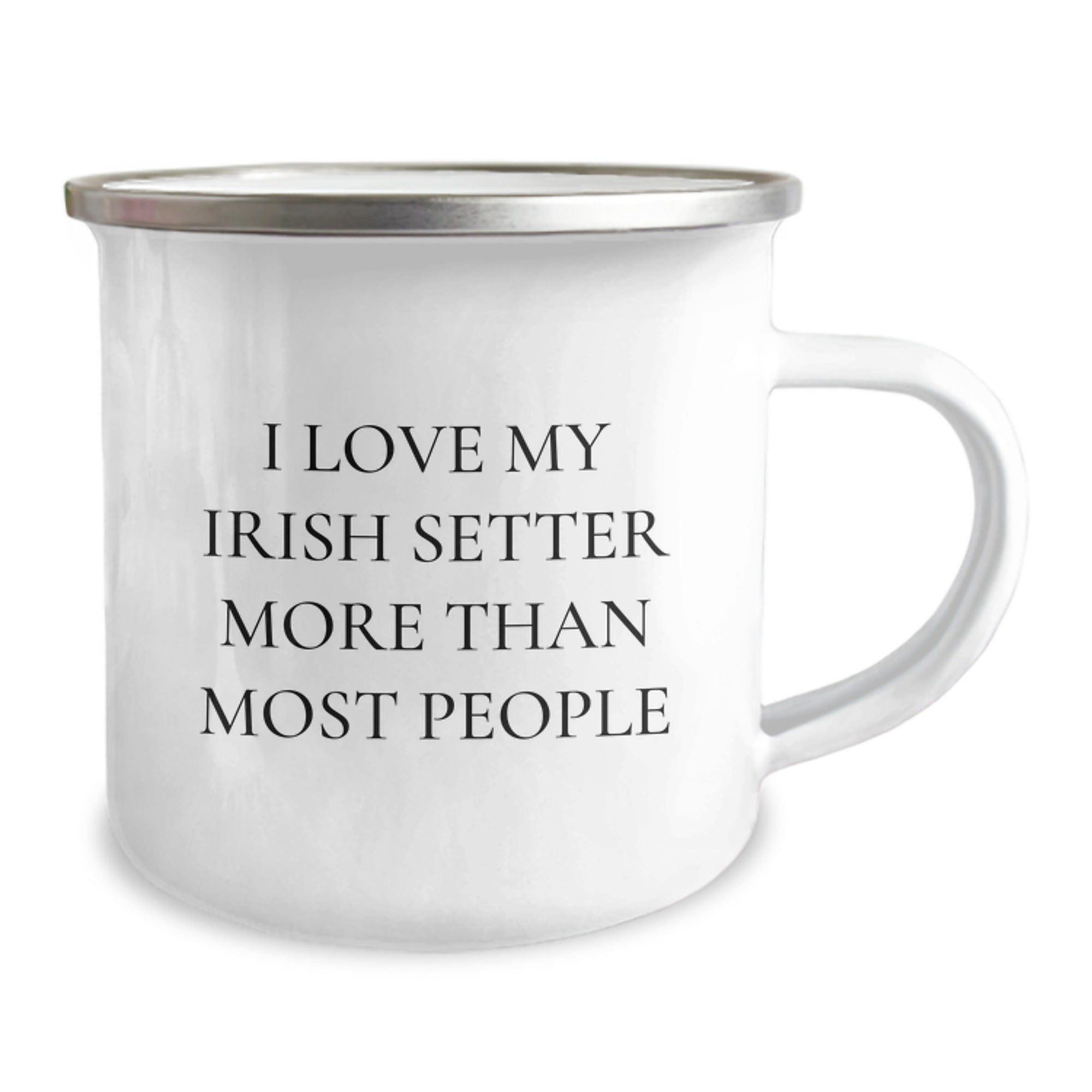 Cute Irish Setter Dog Camping Mug Gifts from Friends and Family on Valentine's, 'I Love My Irish Setter More Than Most People', Funny Irish Setter Dog Lover Mug - Image 2
