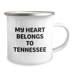Tennessee Camping Mug Gifts for Him or Her, 'My Heart Belongs To Tennessee' Funny Quote, Birthday Unique Gifts from Friends or Family - Image 2