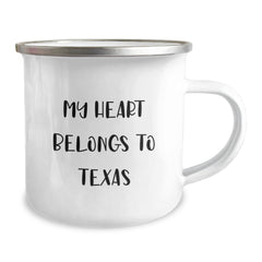 Funny Texas Camping Mug Gifts from Friends for Birthday 'My Heart Belongs To Texas' Lovers, Texas Gifts for Him Her Family - Image 2