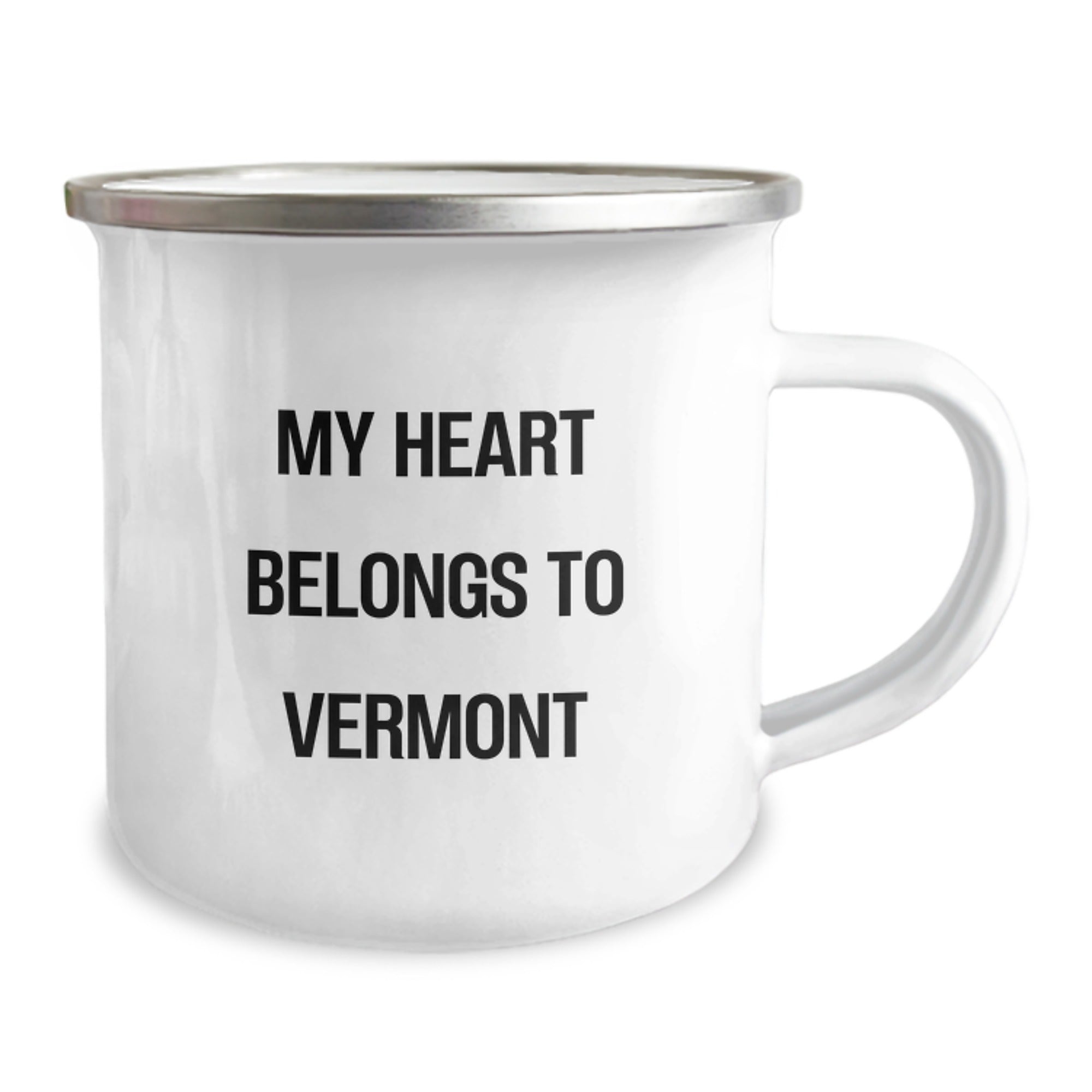 Vermont Lovers Camping Mug, 'My Heart Belongs To Vermont' Funny Quote Gifts for Men from Friends, Unique Birthday Unique Gifts for Family - Image 2