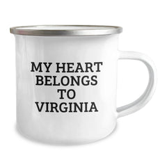 Virginia Lovers' Funny Camping Mug, Gifts from Friends to Virginia, My Heart Belongs To Virginia, Birthday Unique Gifts for Him or Her - Image 2