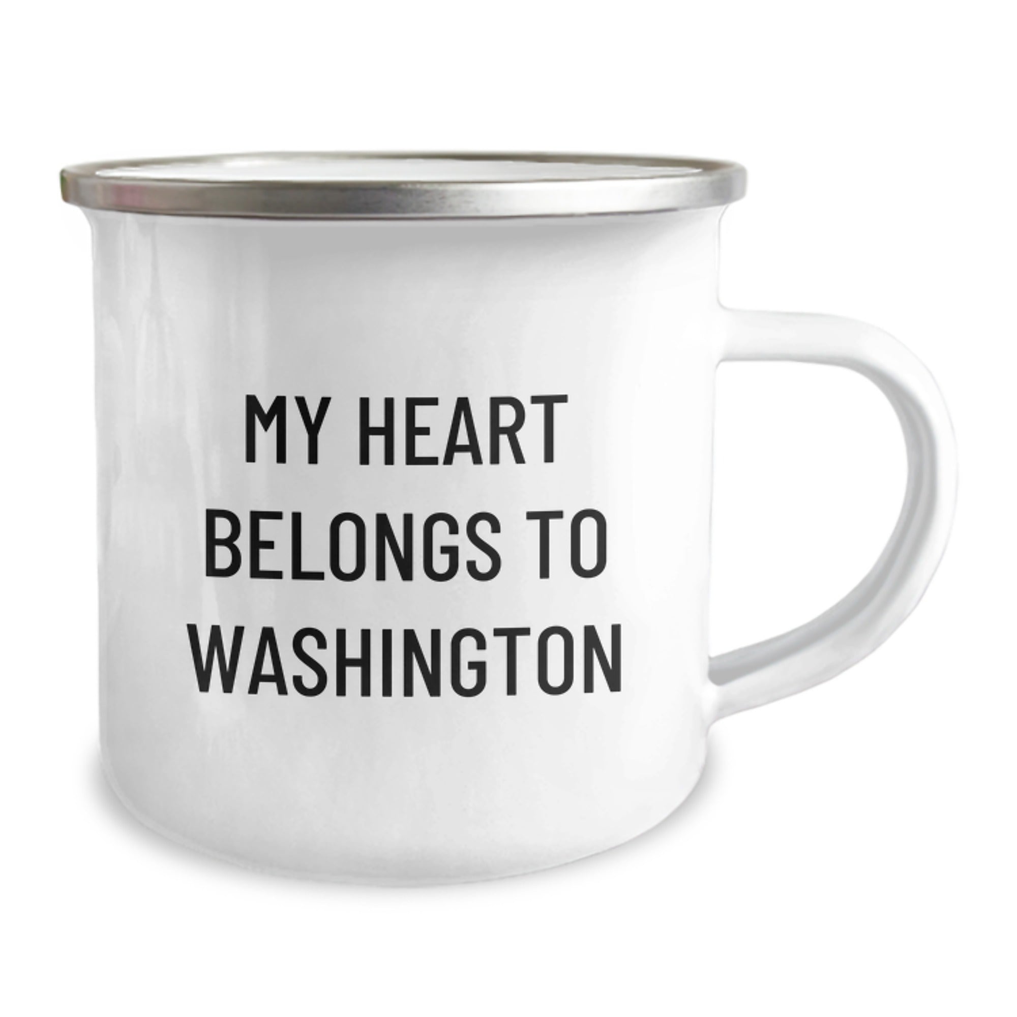 Washington Enthusiast Gifts from Friends to Family - My Heart Belongs To Washington Camping Mug, Funny Quote for Birthday - Image 2