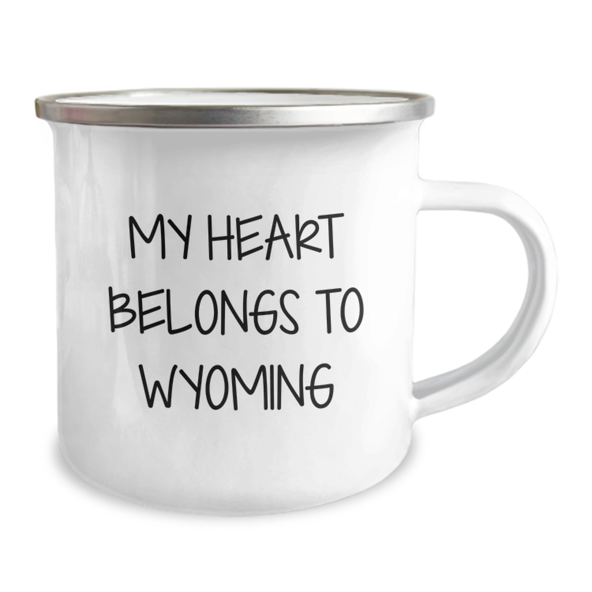 Wyoming Lovers Camping Mug, 'My Heart Belongs To Wyoming' Quote, Gifts from Friends for Wyoming Enthusiasts, Birthday Unique Presents for Men and Women - Image 2