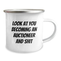 Become an Auctioneer Funny Camping Mug Gifts from Friends to Men and Women on Christmas Unique Occasions - Image 2