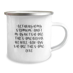 Funny Stepmom Quotes Gift for Stepmom from Family on Valentine's - Camping Mug - 12 oz Stainless Steel Enamel - Image 2