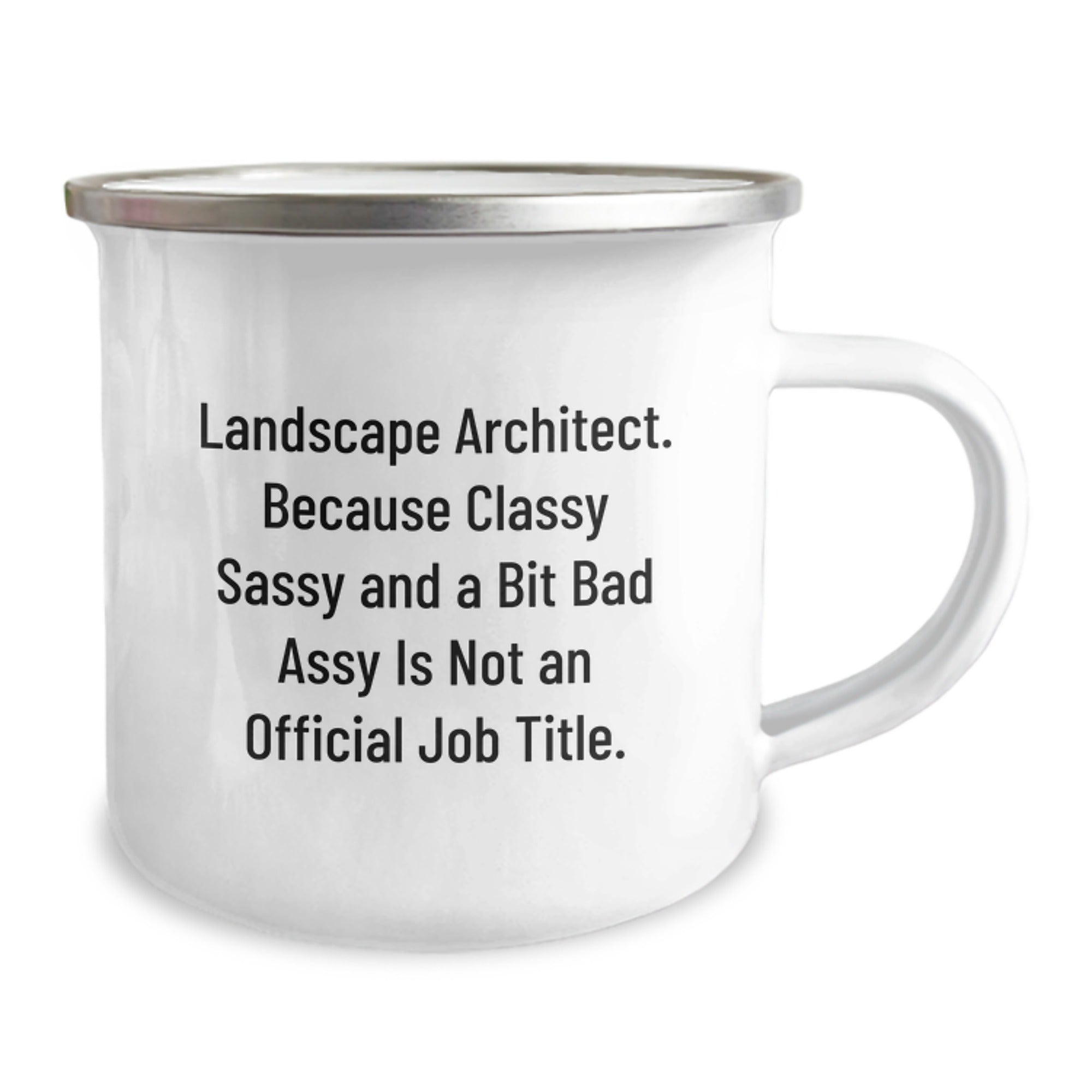 Landscape Architect Christmas Unique Gifts from Friends Funny Mugs, Classy Sass and a Bit of Fearlessy Is Not Official Job Title, 12 oz Stainless Steel Camping Mug - Image 2