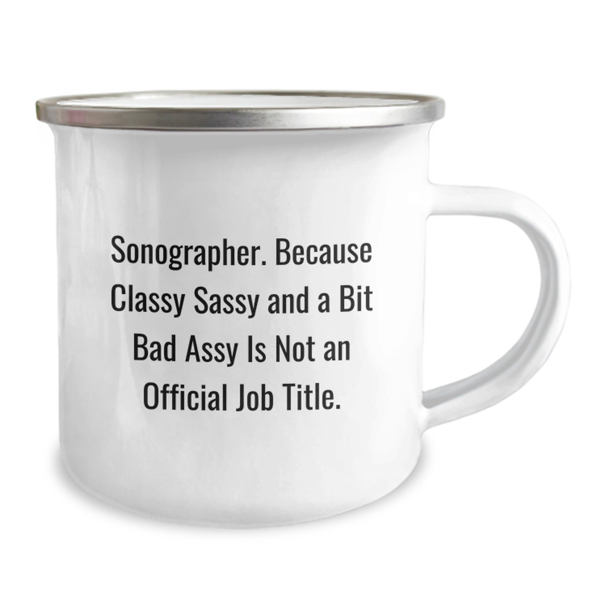 Funny Sonographer Gifts for Women - Enamel Camping Mug with Sassy Sonographer Quote, Perfect for Christmas Unique Gifts from Friends or Family - Image 2