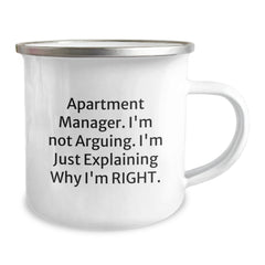 Funny Quote Apartment Manager Gifts for Men - Camping Mug with Christmas Unique Ideas - Image 2