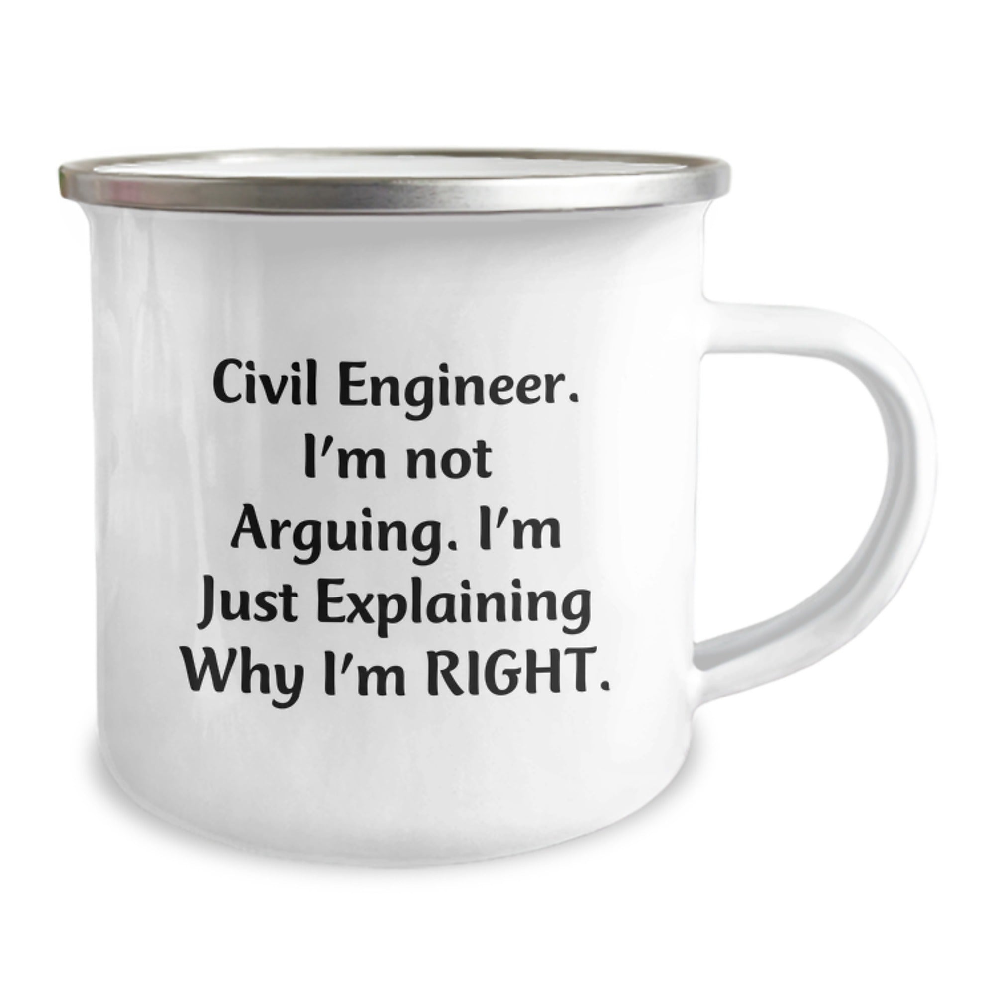 Civil Engineer Funny Mugs Gifts from Friends for Him This Christmas, Explaining Why I'm Right Camping Mug, Unique Camping Mugs for Engineers - Image 2