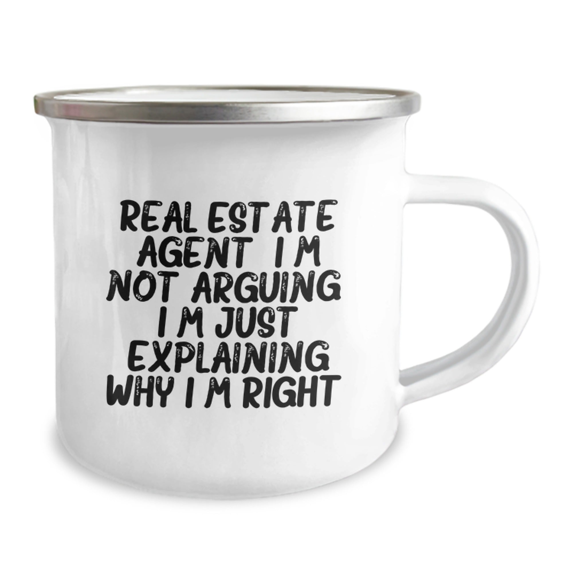 Funny Real Estate Agent Gifts - Camping Mug, 'I'm Not Arguing. I'm Just Explaining...' - Gifts for Real Estate Agent Friends and Family - Image 2