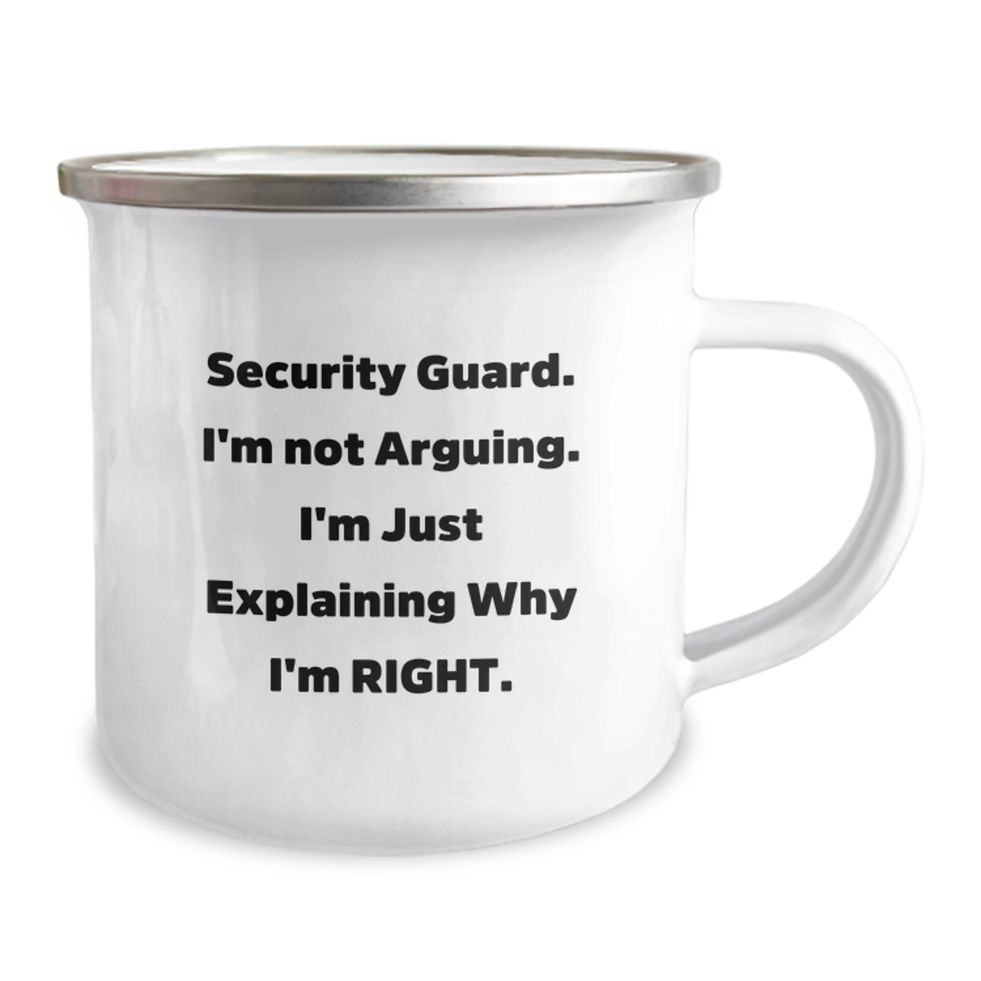 Funny Security Guard Gifts for Him, 'I'm Not Arguing, I'm Just Explaining Why I'm Right' Camping Mug for Men - Unique Christmas Memorable Presents for Security Guard Friends and Family - Image 2
