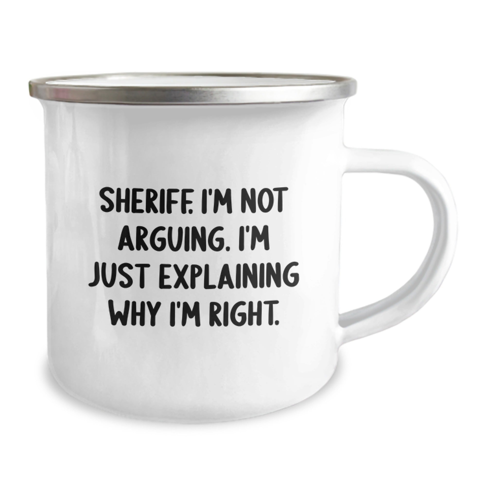 Funny Sheriff Gifts for Men, 'Sheriff I'm Not Arguing I'm Just Explaining Why I'm Right' Camping Mug, Christmas Unique Presents for Sheriff Friends - Image 2
