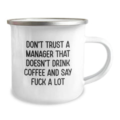 Funny Manager Quote Christmas Unique Gifts for Men - Camping Mug from Friends - Image 2