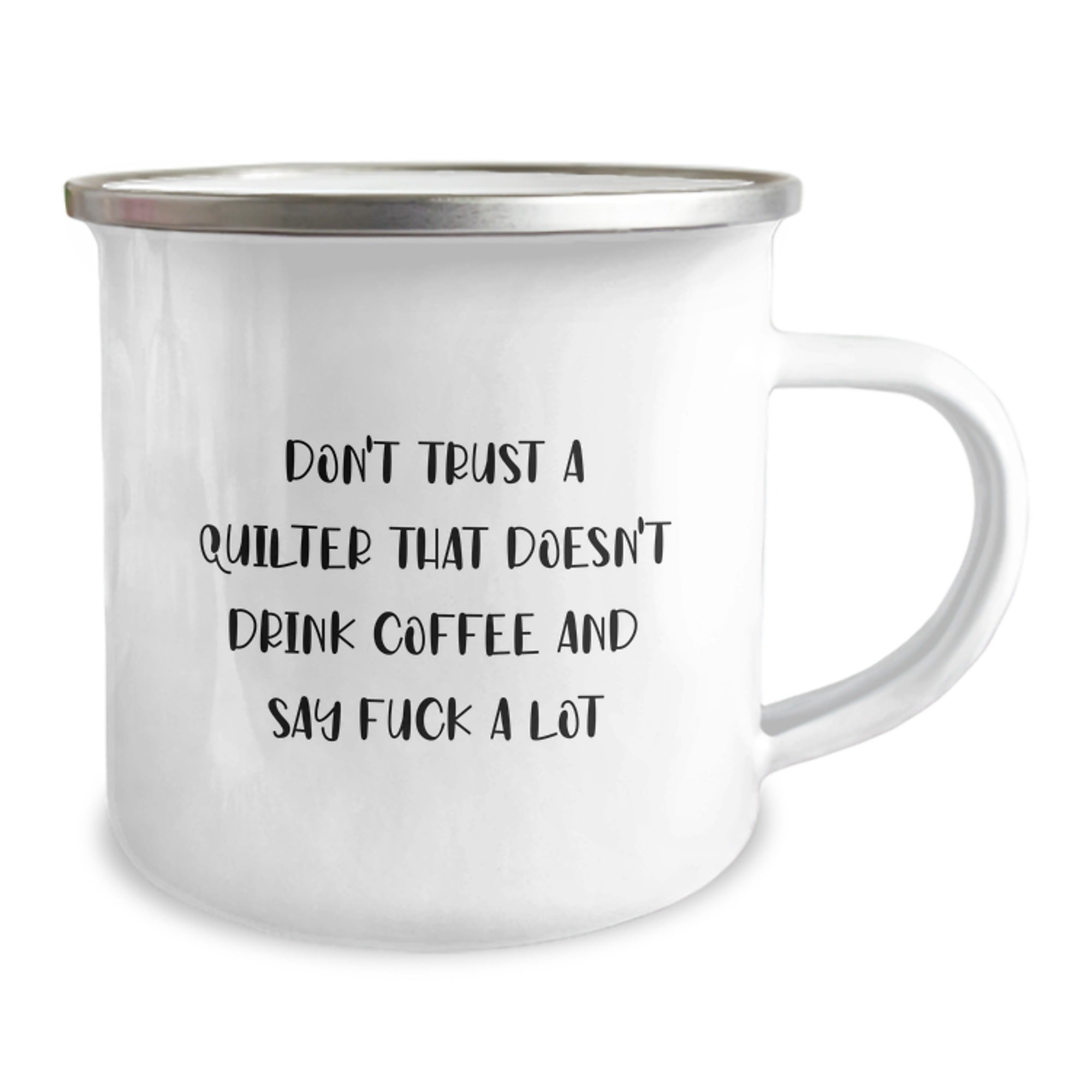 Funny Quilter Gifts from Friends for Quilter with 'Don't Trust A Quilter That Doesn't Drink Coffee And Say F--k A Lot' Camping Mug, Christmas Unique Gifts - Image 2