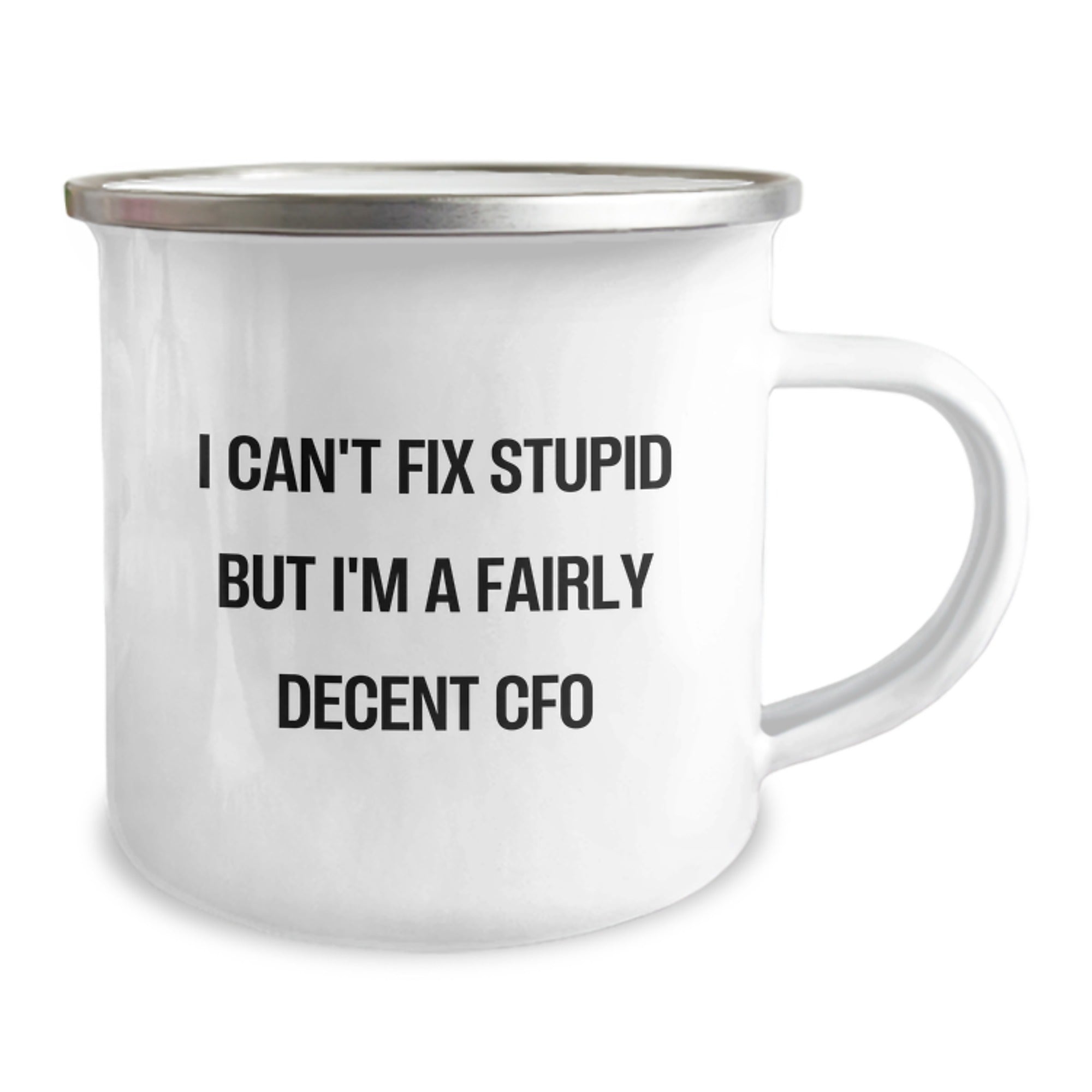 Funny CFO Christmas Unique Gifts for Men Friends Family from the Office, Best Camping Mug for CFOs with I Can't Fix Stupid But I'm A Fairly Decent Cfo Quote, Unique CFO Office Gift - Image 2