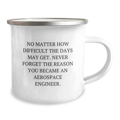 Aerospace Engineer Gifts from Friends for Men - Inspirational Camping Mug - Never Forget the Reason You Became an Aerospace Engineer - 12 oz Stainless Steel - Image 2