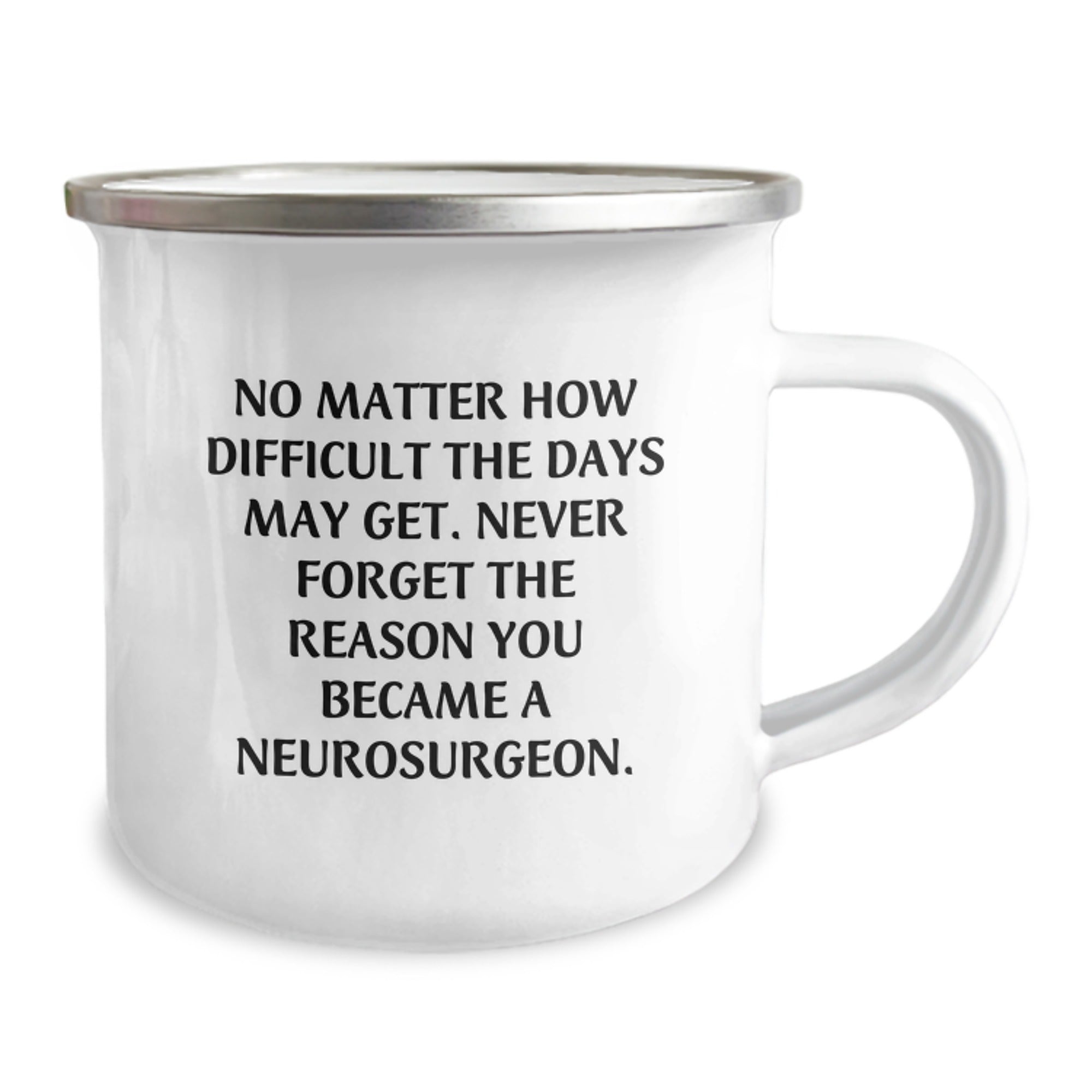 Funny Inspirational Gift for Neurosurgeons - Christmas Unique Gifts from Friends to Family - 'No Matter How Difficult The Days May Get. Never Forget The Reason You Became A Neurosurgeon.' Camping Mug - Image 2