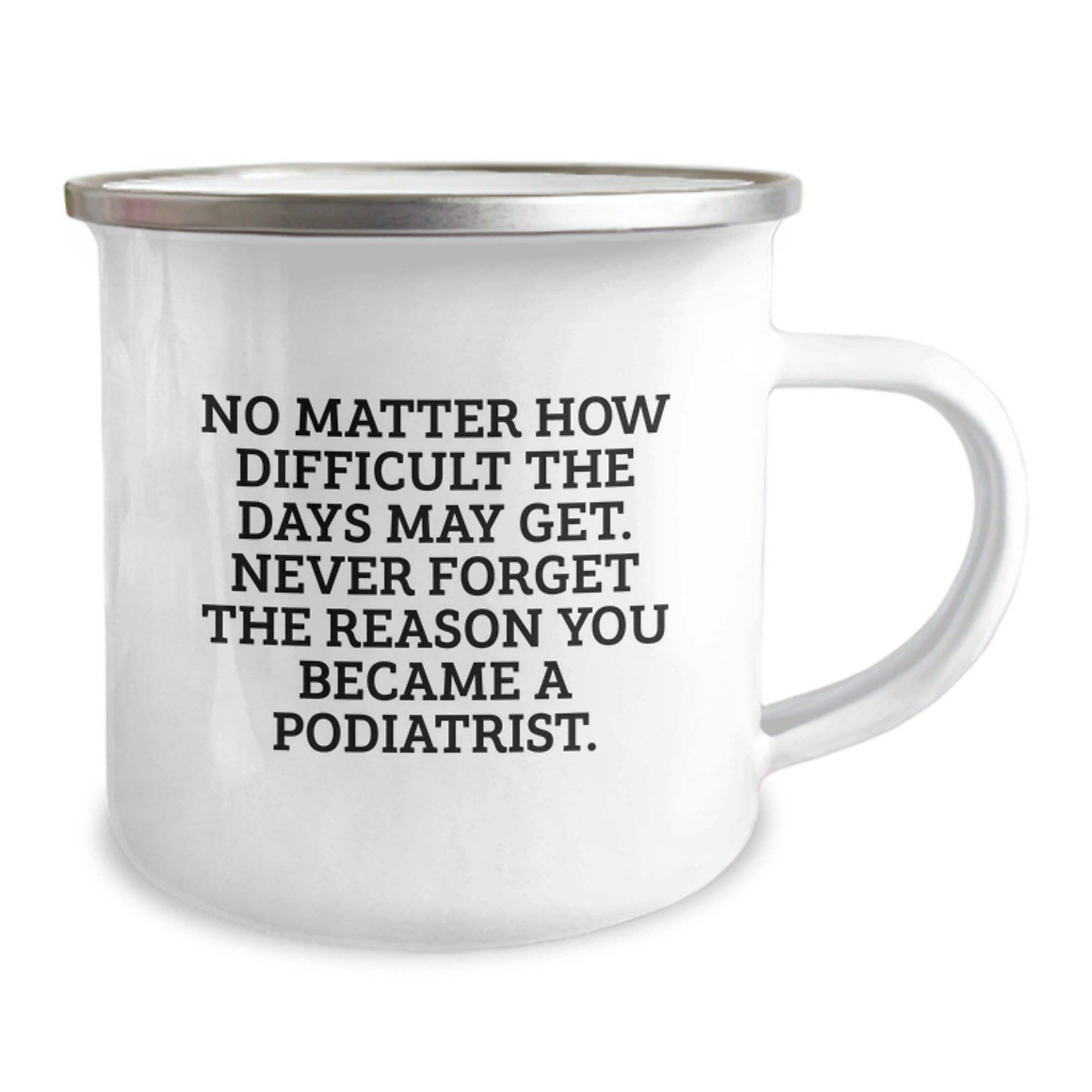 Funny Podiatrist Gifts for Christmas - Camping Mug - 'No Matter How Difficult The Days May Get, Never Forget The Reason You Became A Podiatrist.' Gifts from Family to Podiatrist Friends - Image 2