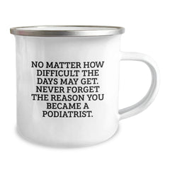 Funny Podiatrist Gifts for Christmas - Camping Mug - 'No Matter How Difficult The Days May Get, Never Forget The Reason You Became A Podiatrist.' Gifts from Family to Podiatrist Friends - Image 2