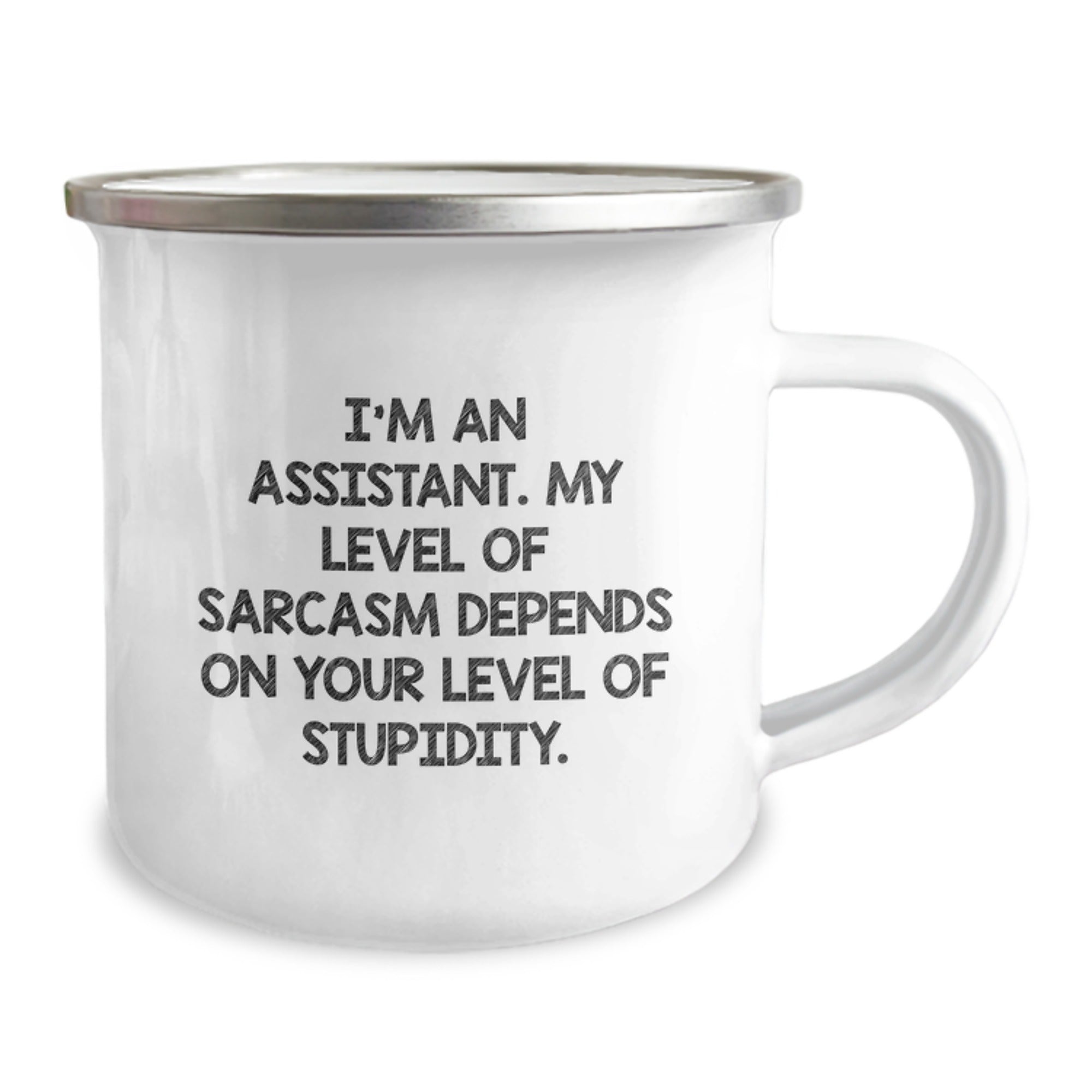 Funny Assistant Gifts, Sarcasm Mug for Graduation, Camping Mug with Quote 'I'm An Assistant. My Level Of Sarcasm Depends On Your Level Of Stupidity.' from Men or Women to Friends and Coworkers - Image 2