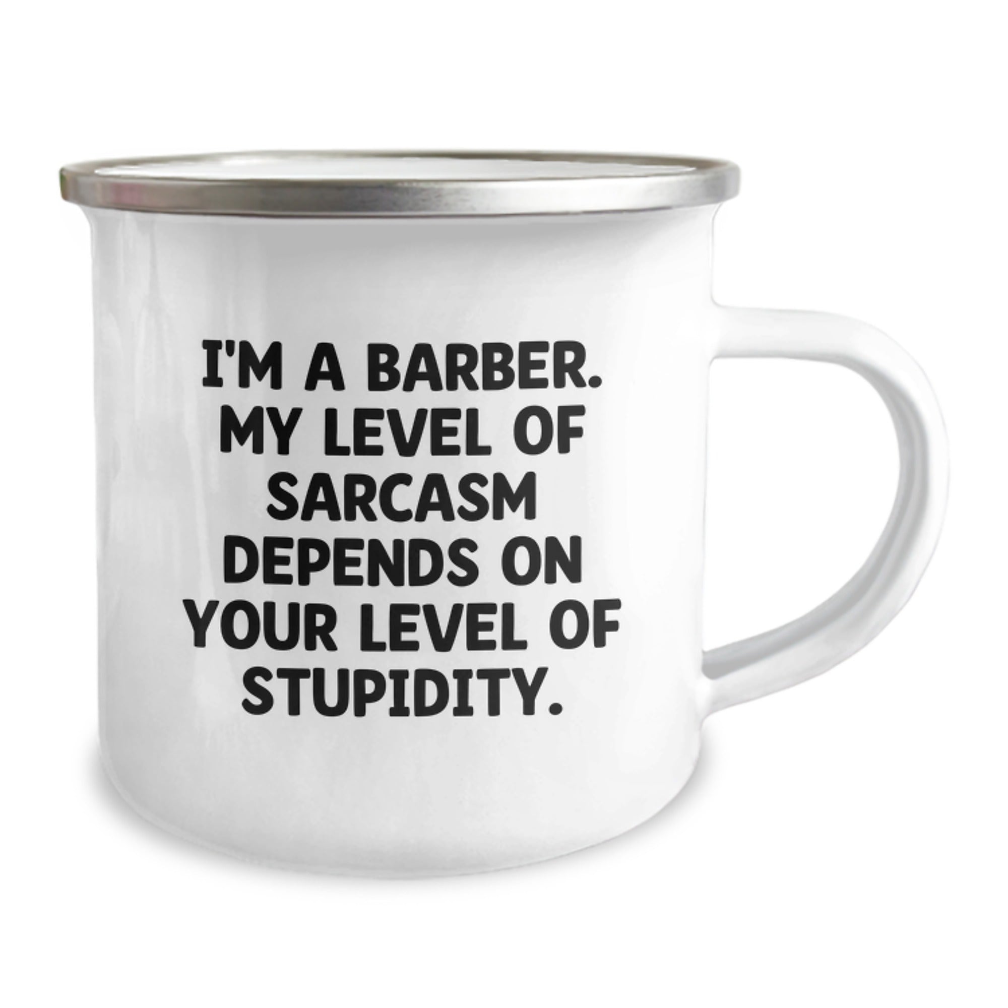Barber's Sarcasm Served with a Smile, Funny Camping Mug Gifts from Family to Barber, Perfect for Graduation Unique Gifts - Image 2