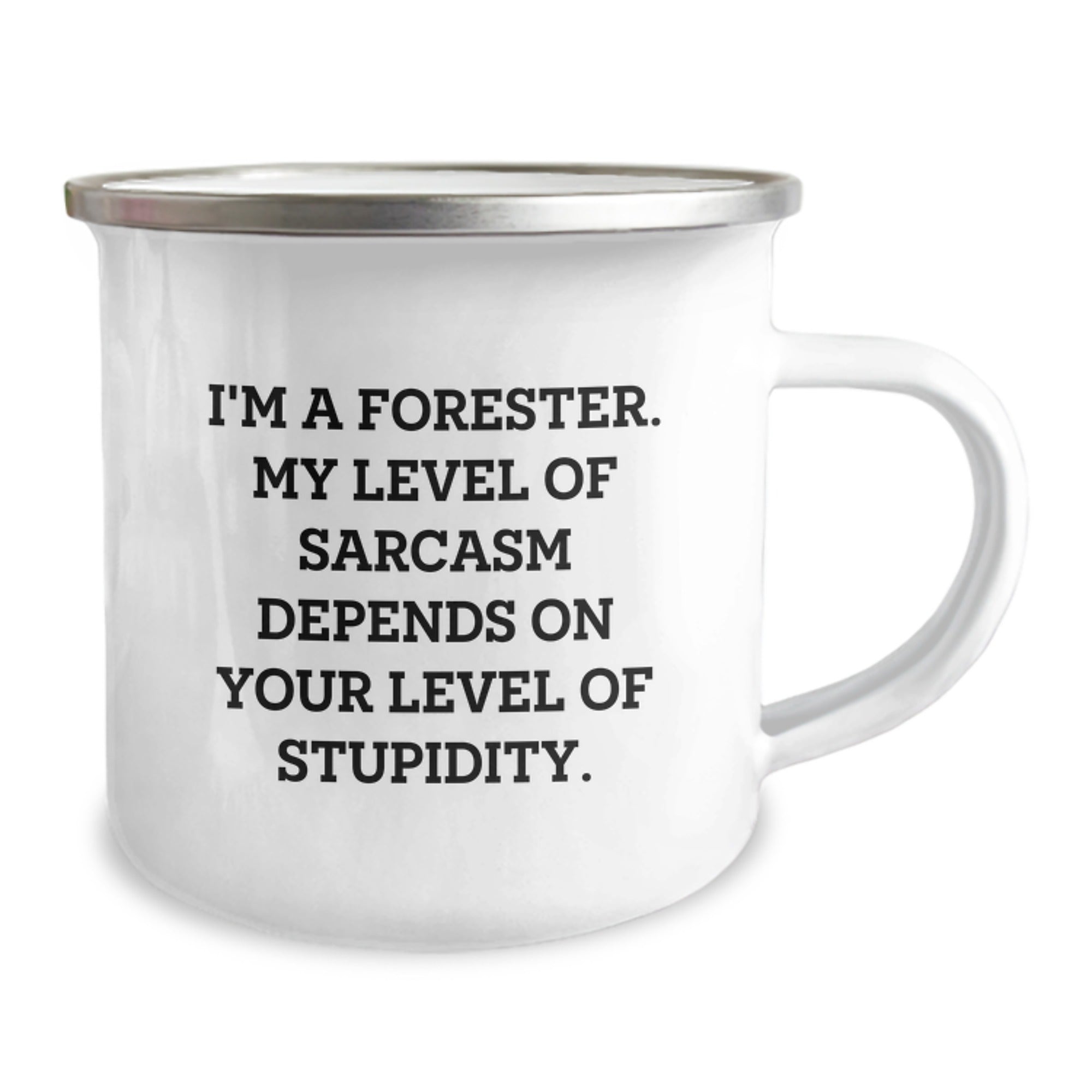 Forester Gifts from Friends - Forester Camping Mug with Funny Sarcasm Quote for Graduation, 'I'm A Forester, My Level Of Sarcasm Depends On Your Level Of Stupidity.' - Image 2