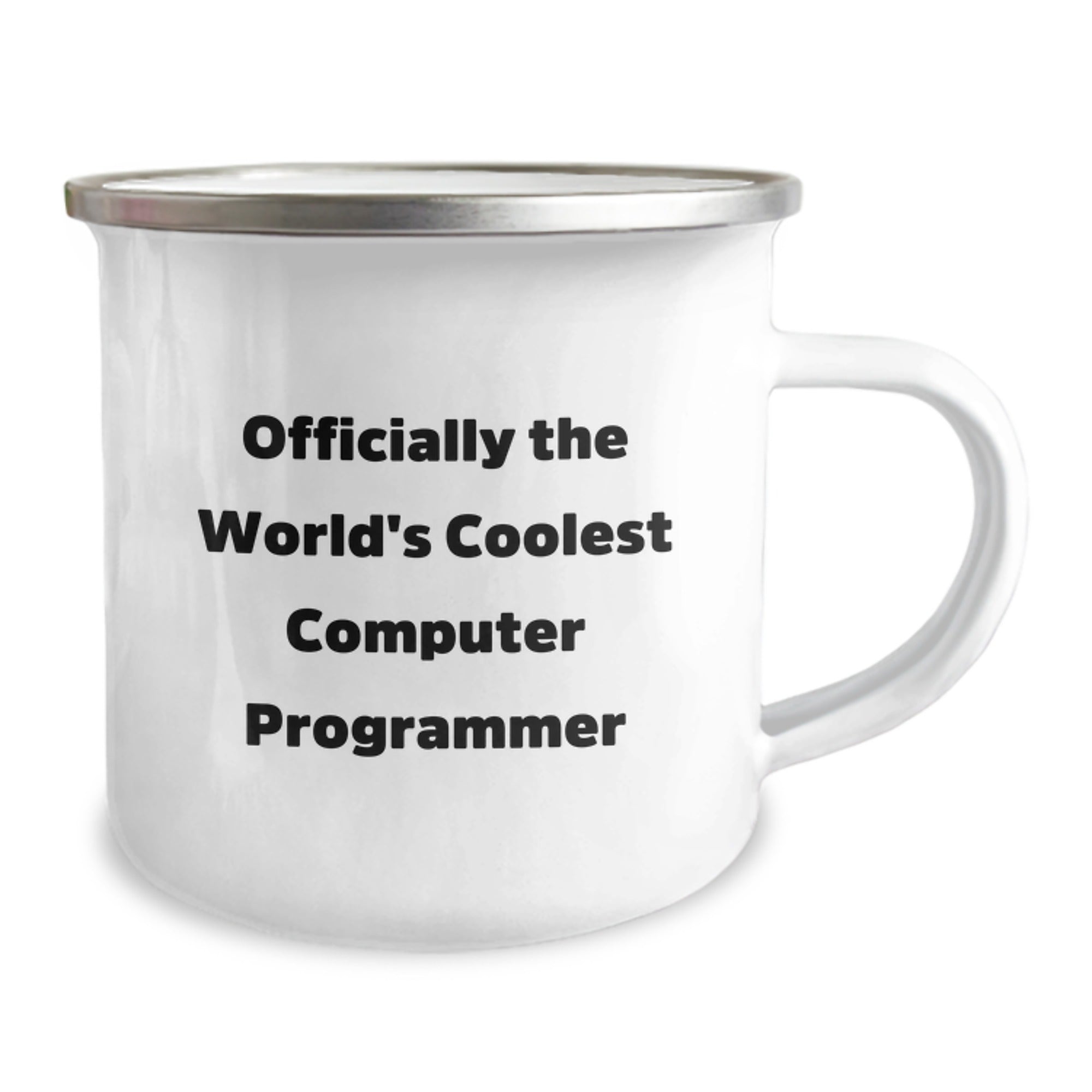 Funny Computer Programmer Gifts from Friends for Graduation, 'Officially The World's Coolest Computer Programmer' Camping Mug, 12 oz Stainless Steel - Image 2