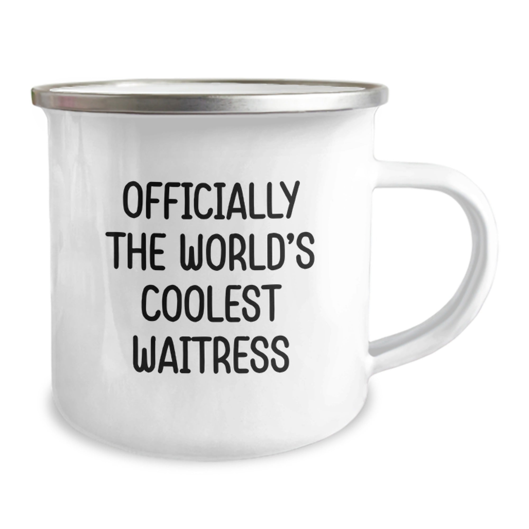 Funny Waitress Gifts for Her, Officially The World's Coolest Waitress Stainless Steel Camping Mug, Gifts from Friends to Family, Unique Graduation Present - Image 2