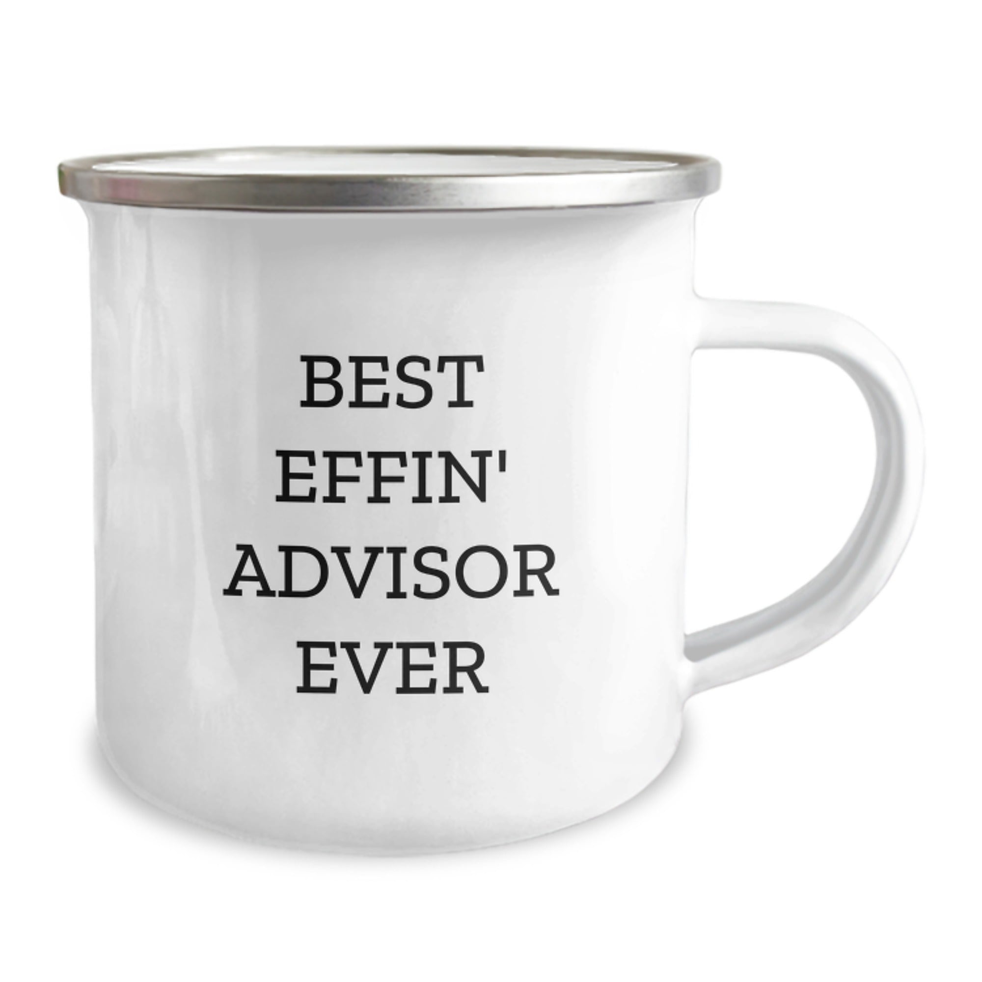 Funny Advisor Gifts from Friends - Best Effin' Advisor Ever Quote on 12 oz Stainless Steel Camping Mug, Graduation Unique Gifts - Image 2