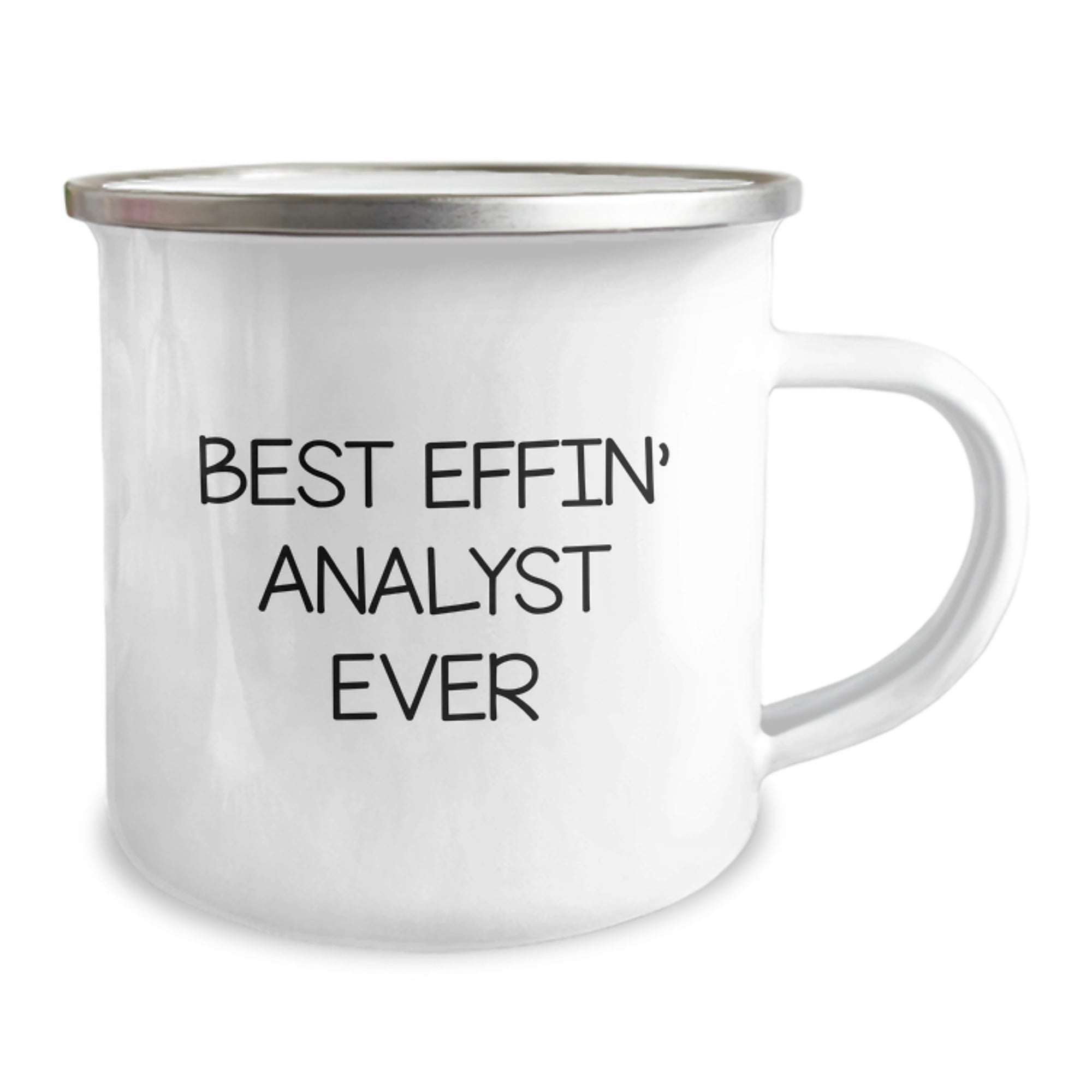 Funny Analyst Gifts from Friends for Best Effin' Analyst Ever Graduation Camping Mug, 12 oz - Image 2