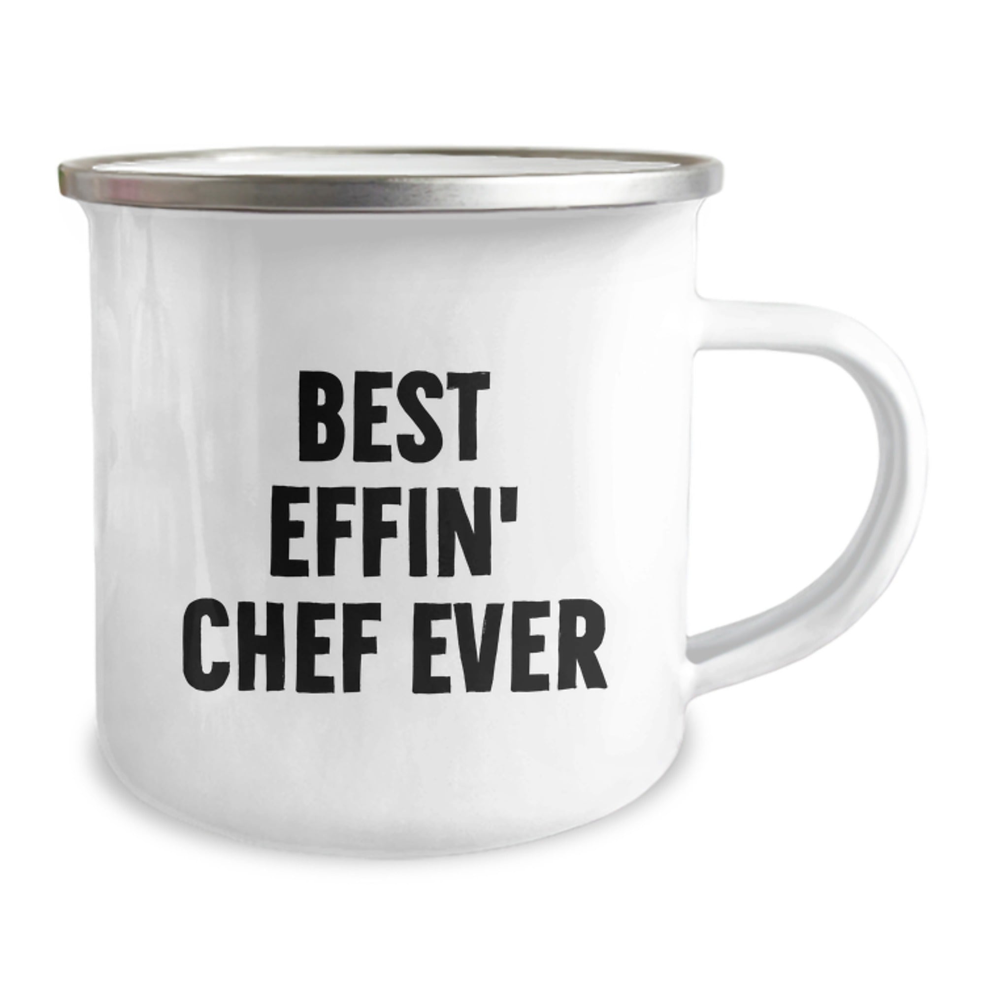 Funny Chef Camping Gifts for Men from Friends and Family - Best Effin' Chef Ever Enamel Mug - Christmas Unique Gifts - Image 2