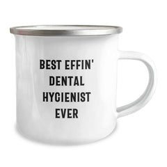 Funny Dental Hygienist Gifts from Friends for Best Effin' Dental Hygienist Ever, Camping Mug for Graduation Celebration - Image 2
