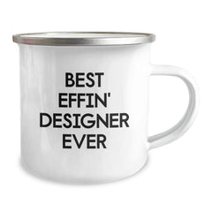 Designer Gifts from Friends for Best Effin' Designer Ever Graduation Unique Gifts, Funny Camping Mug, 12 oz Stainless Steel with Enamel Finish - Image 2