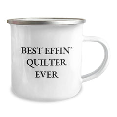 Funny Quilter Gifts from Friends for Best Effin' Quilter Ever Graduation Unique Gifts, Camping Mug, Quilter's Delight - Image 2