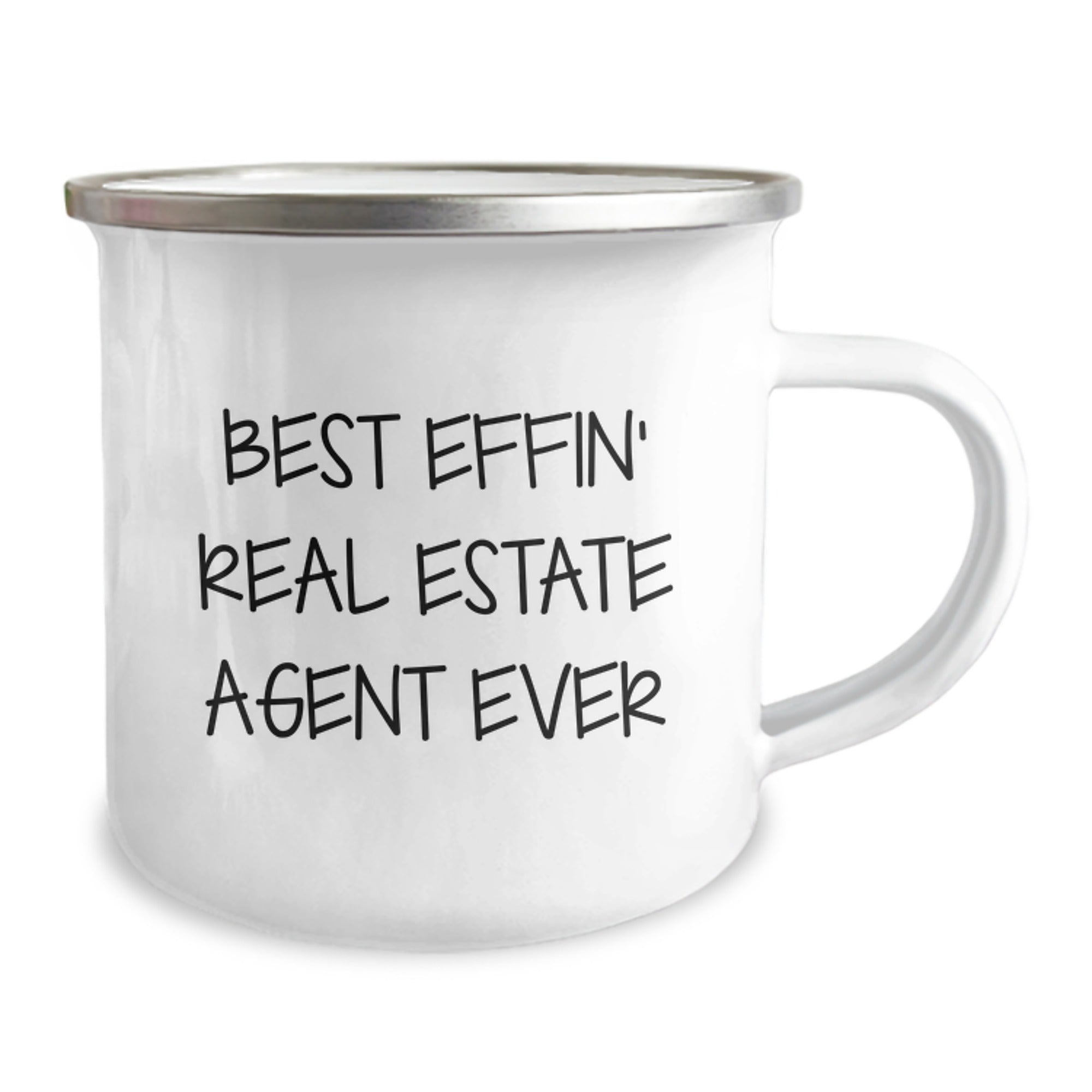 Funny Real Estate Agent Gifts from Friends to Best Effin' Real Estate Agent Ever, Camping Mug for Graduation - Image 2