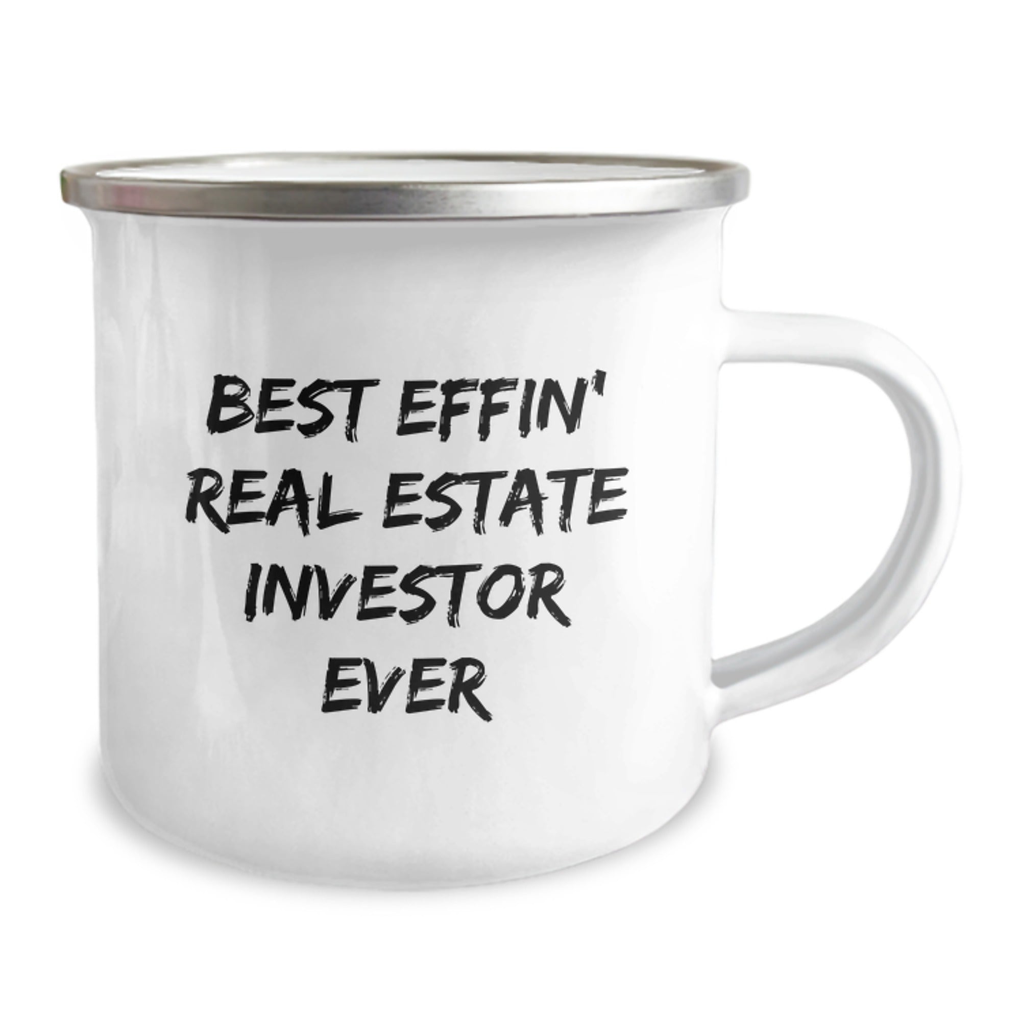 Funny Real Estate Investor Gifts from Friends - Best Effin' Real Estate Investor Ever Quote on Camping Mug for Men, Unique Graduation Gifts for Women, Coworkers, and Family - Image 2