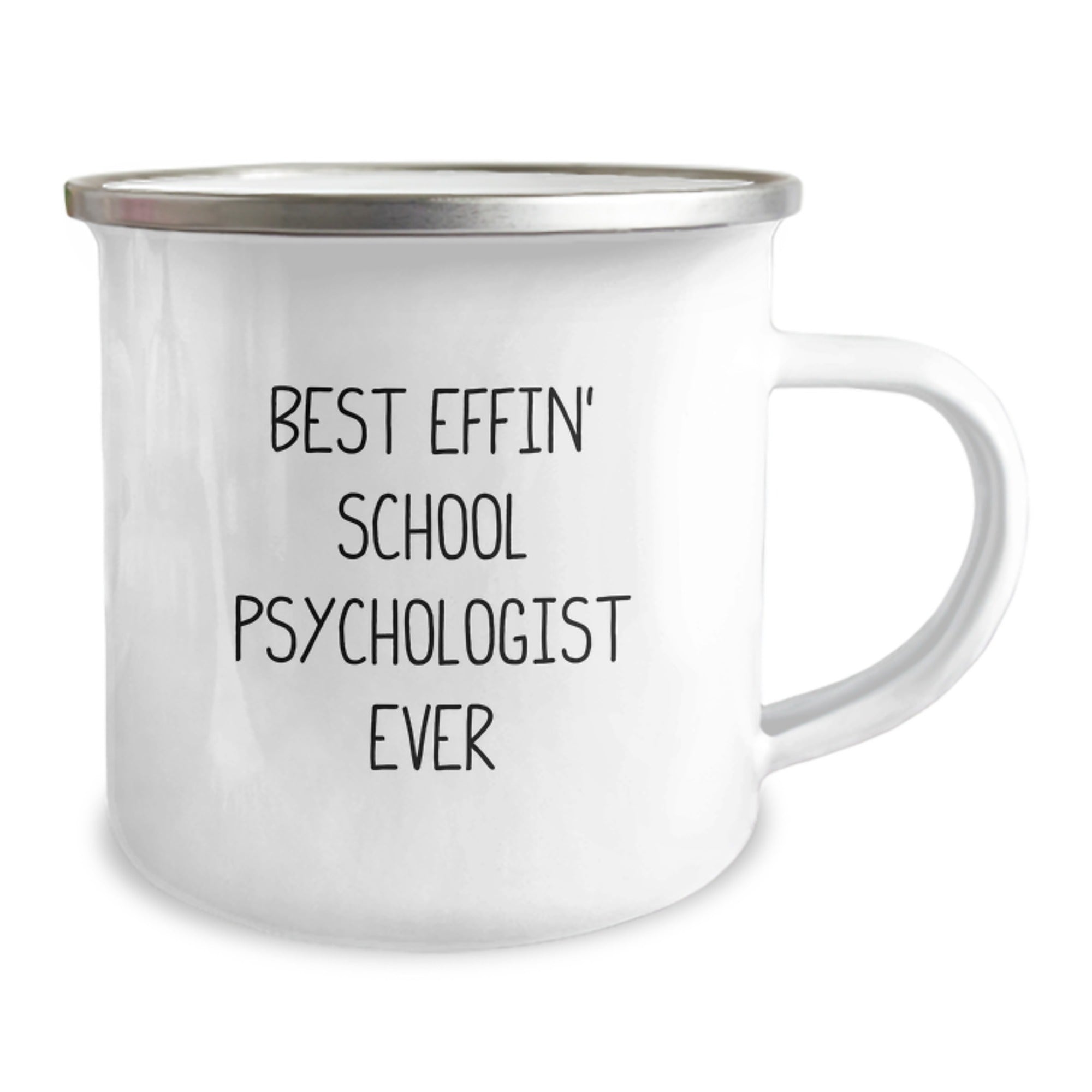 Funny School Psychologist Gifts from Friends, Gifts for the Best Effin' School Psychologist Ever, Enamel Camping Mug for Graduation Party - Image 2