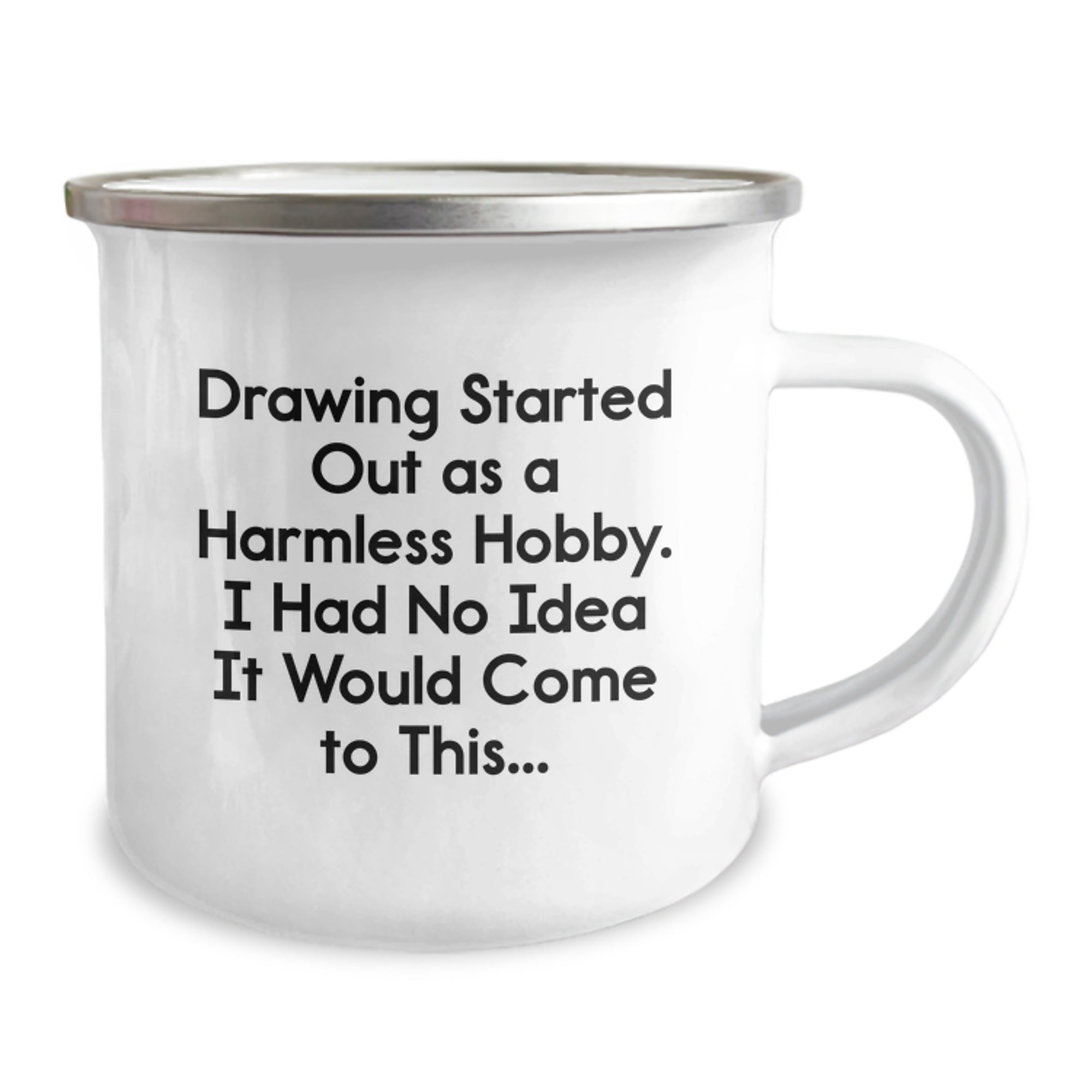 Funny Drawing Gifts for Friends from Family - 'Drawing Started Out' Quote Birthday Camping Mug - Image 2
