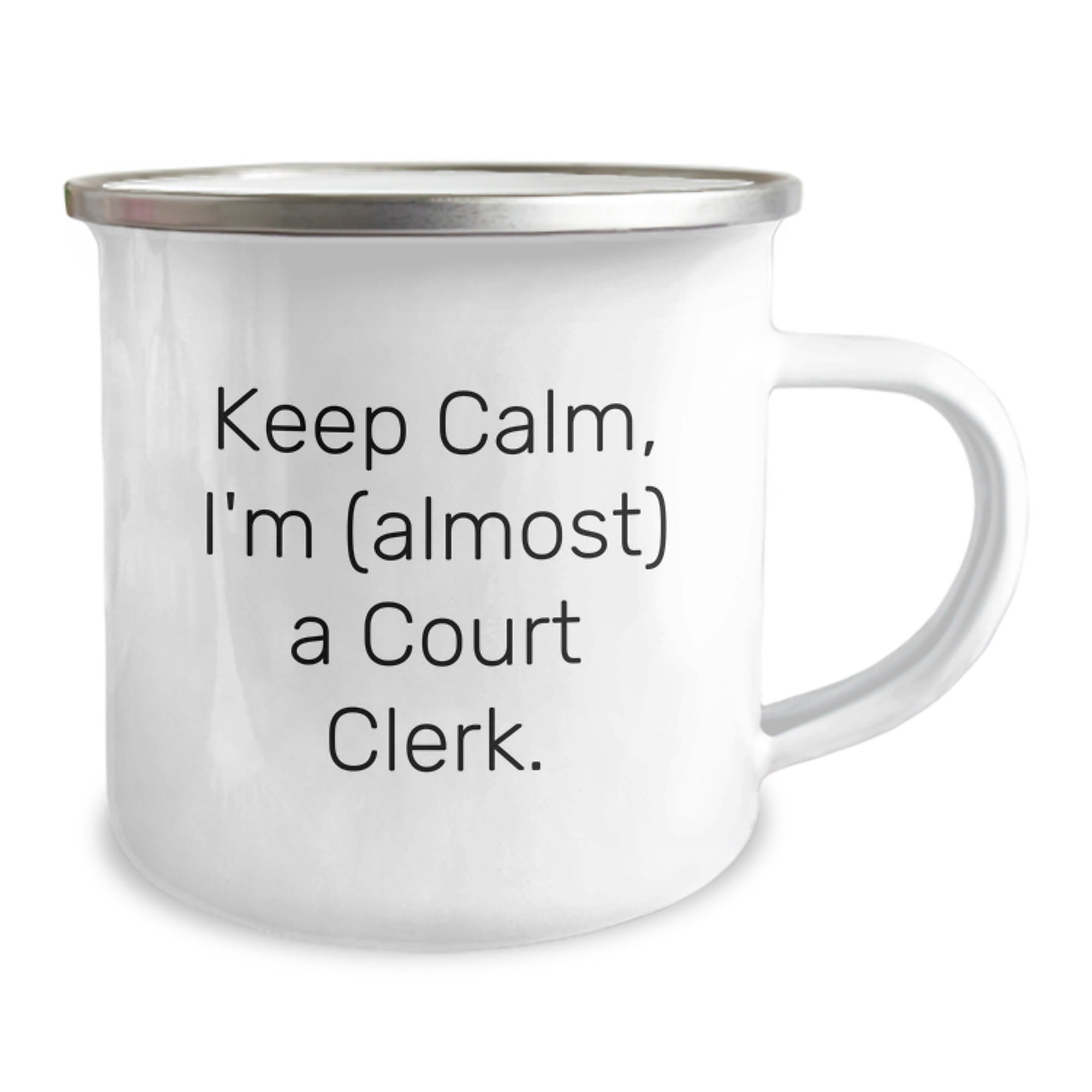 Court Clerk Gifts from Friends - Keep Calm, I'm (almost) A Court Clerk. - Camping Mug for Graduation - Image 2