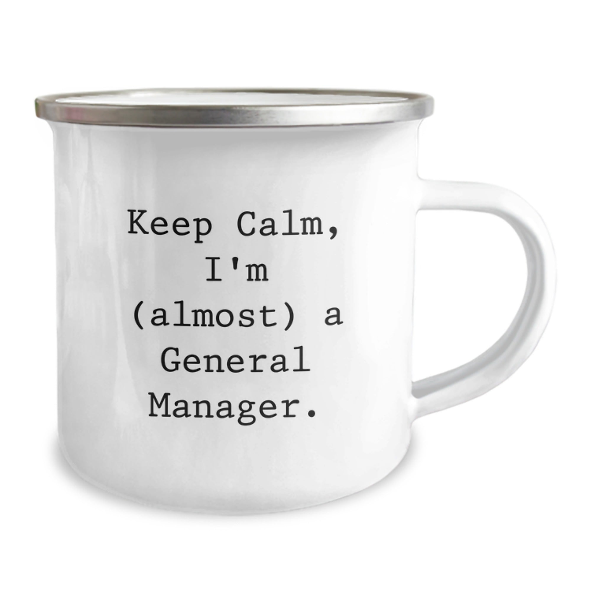 General Manager Gifts from Friends, Keep Calm I'm (almost) A General Manager. Funny Birthday Camping Mug for General Manager, Gifts for Men, Women, Coworkers, Family - Image 2