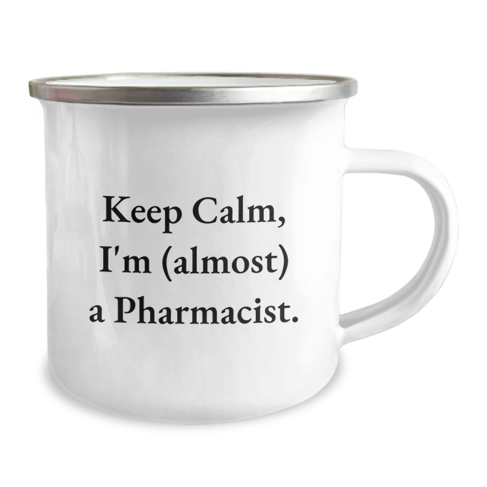 Funny Pharmacist Gifts, 'Keep Calm, I'm (almost) A Pharmacist.' Camping Mug for Birthday Celebrations, Gifts from Friends, Perfect for Men or Women - Image 2