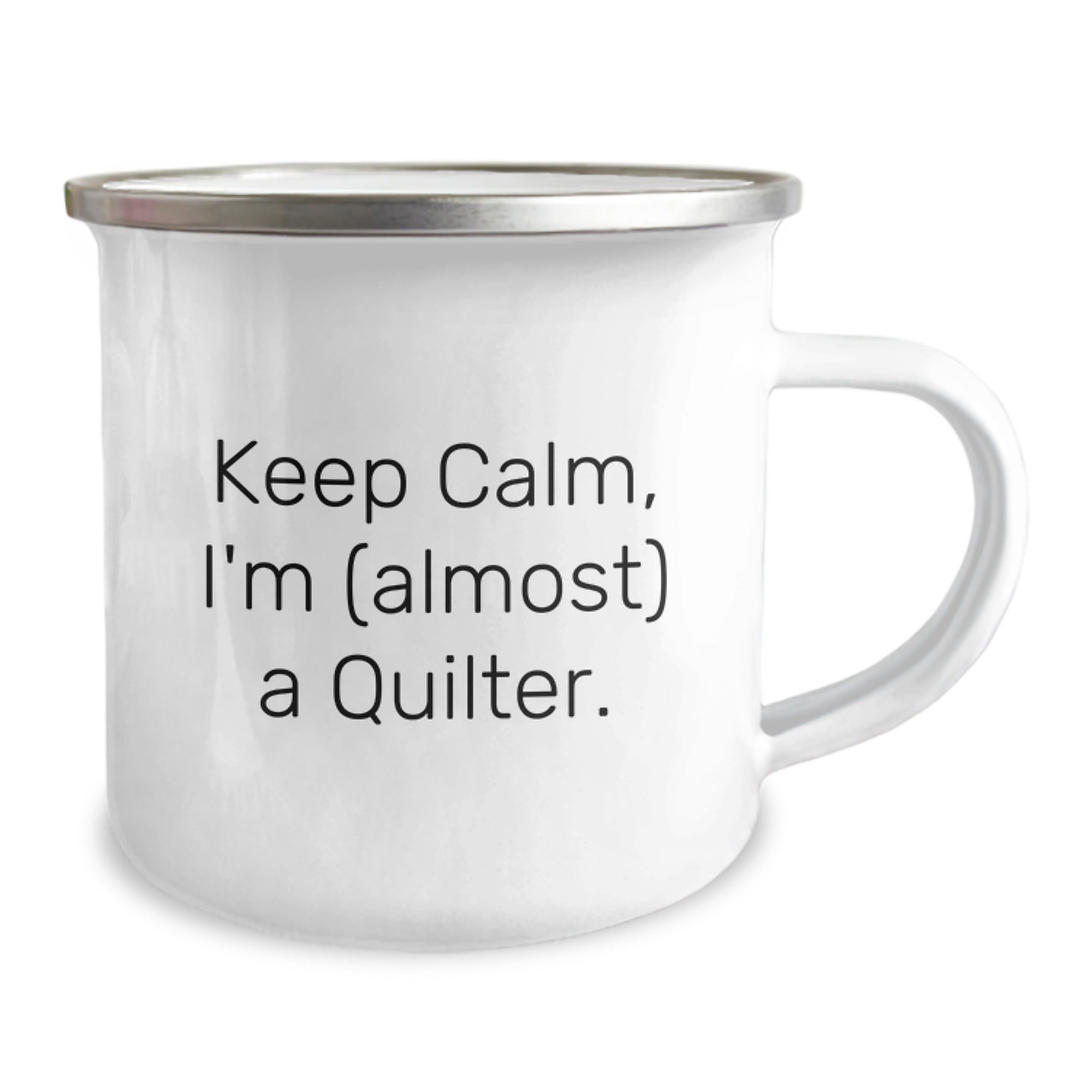 Quilter's Camping Mug Gifts from Friends, Unique Birthday Ideas for Quilter, Keep Calm Quilter, 12 oz Stainless Steel Camping Mug - Image 2